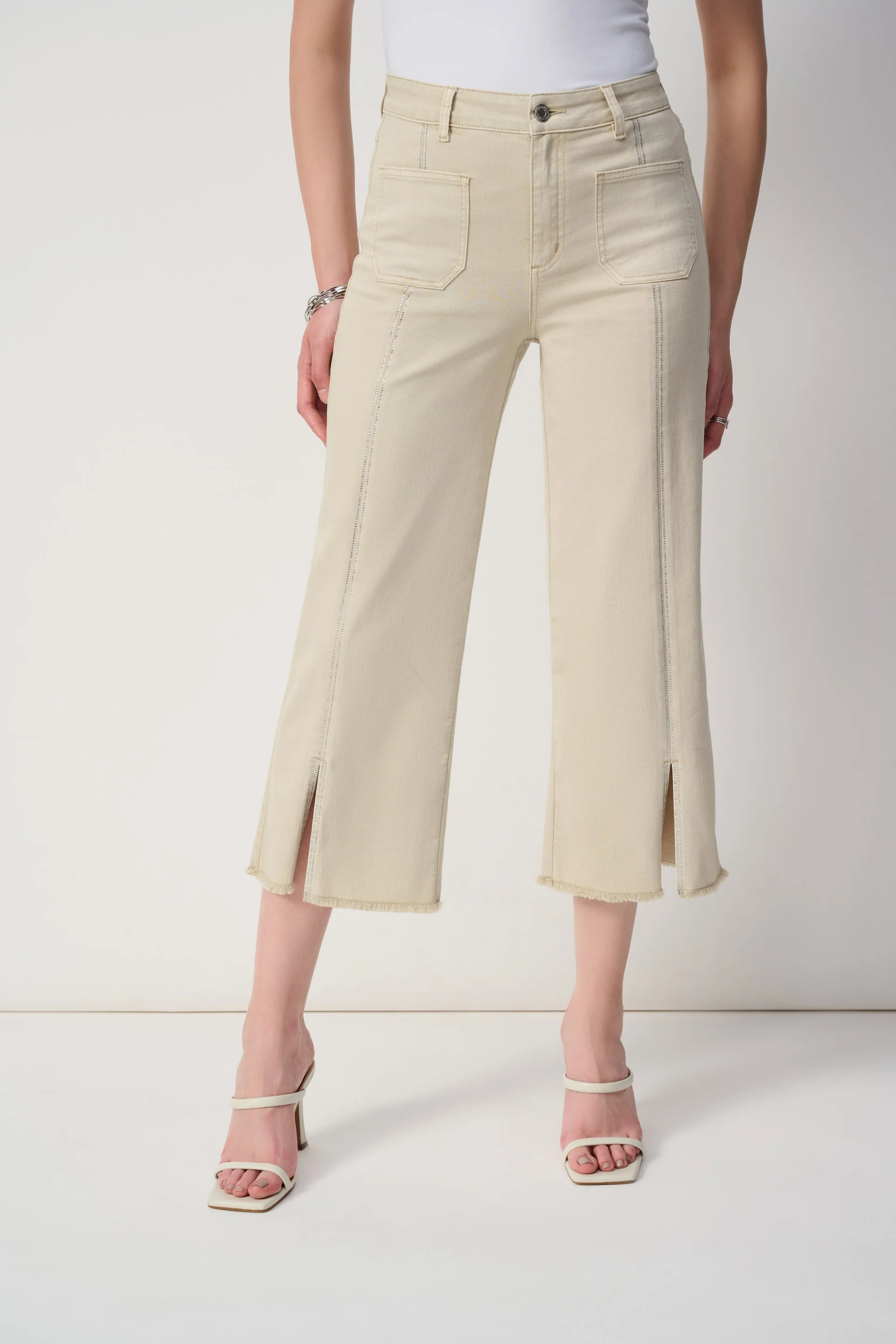 Joseph Ribkoff Culotte Jeans With Embellished Front Seam Style 251901S26 - Image 5