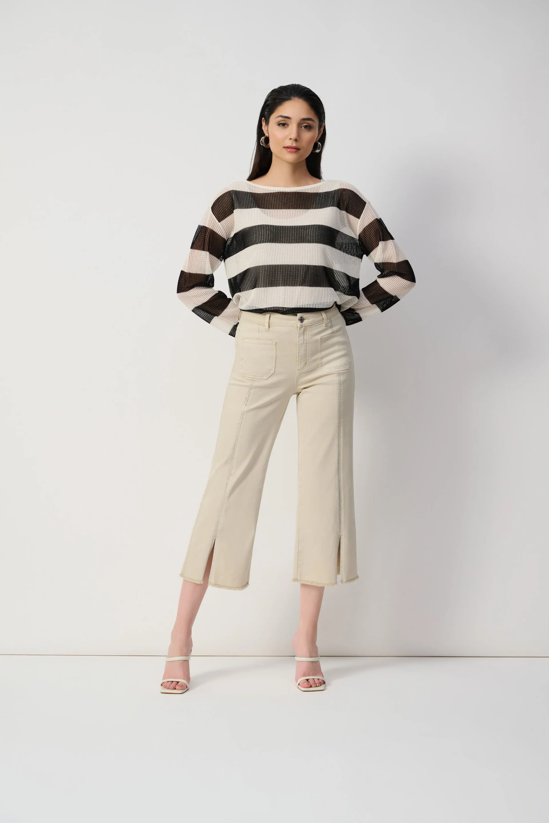 Joseph Ribkoff Culotte Jeans With Embellished Front Seam Style 251901S26 - Image 6