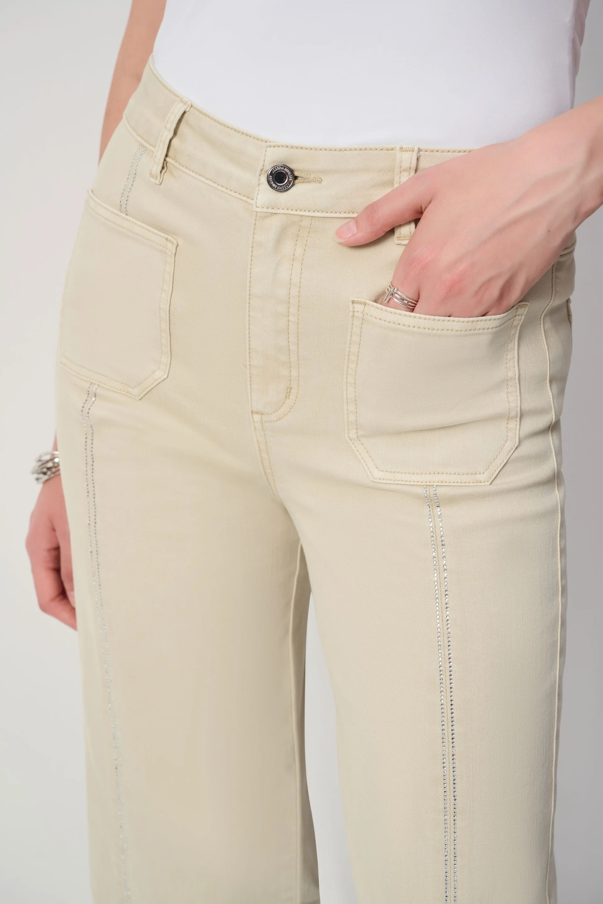 Joseph Ribkoff Culotte Jeans With Embellished Front Seam Style 251901S26 - Image 7