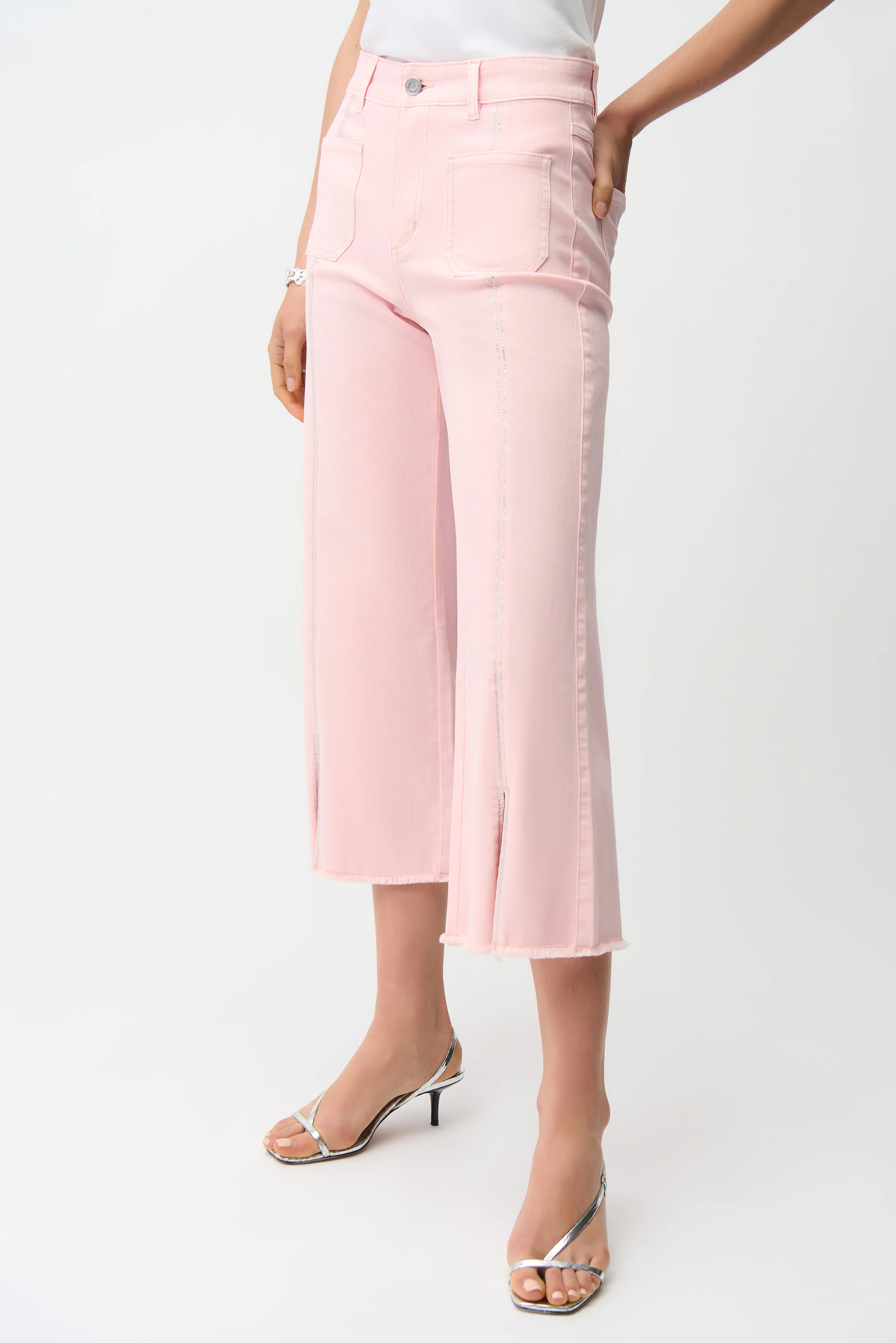 Joseph Ribkoff Culotte Jeans With Embellished Front Seam Style 251901S26 - Image 9