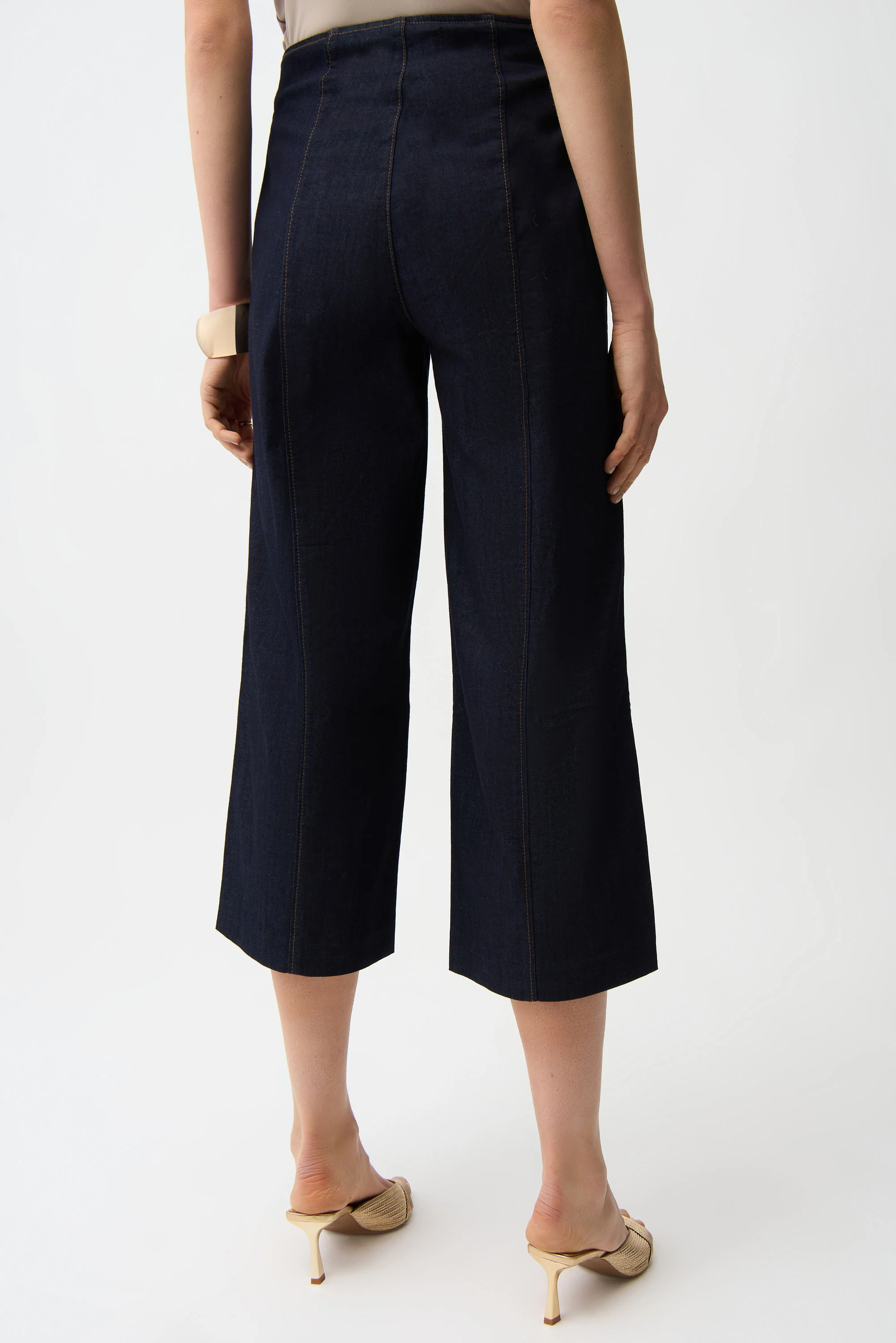 Joseph Ribkoff Culotte Jeans With Exposed Side Zipper Style 261955 - Image 3