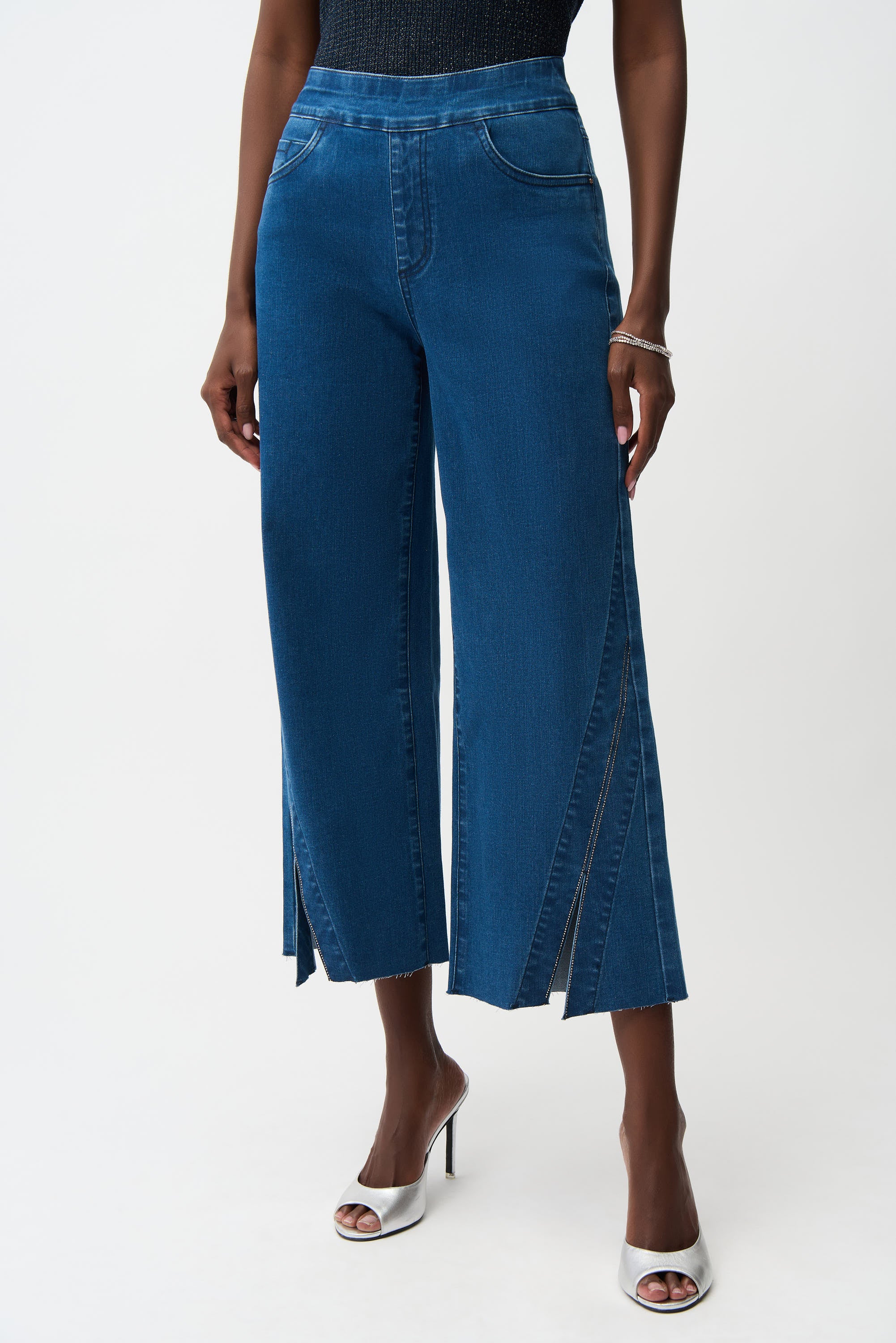 Joseph Ribkoff Culotte Jeans With Rhinestones Style 261957