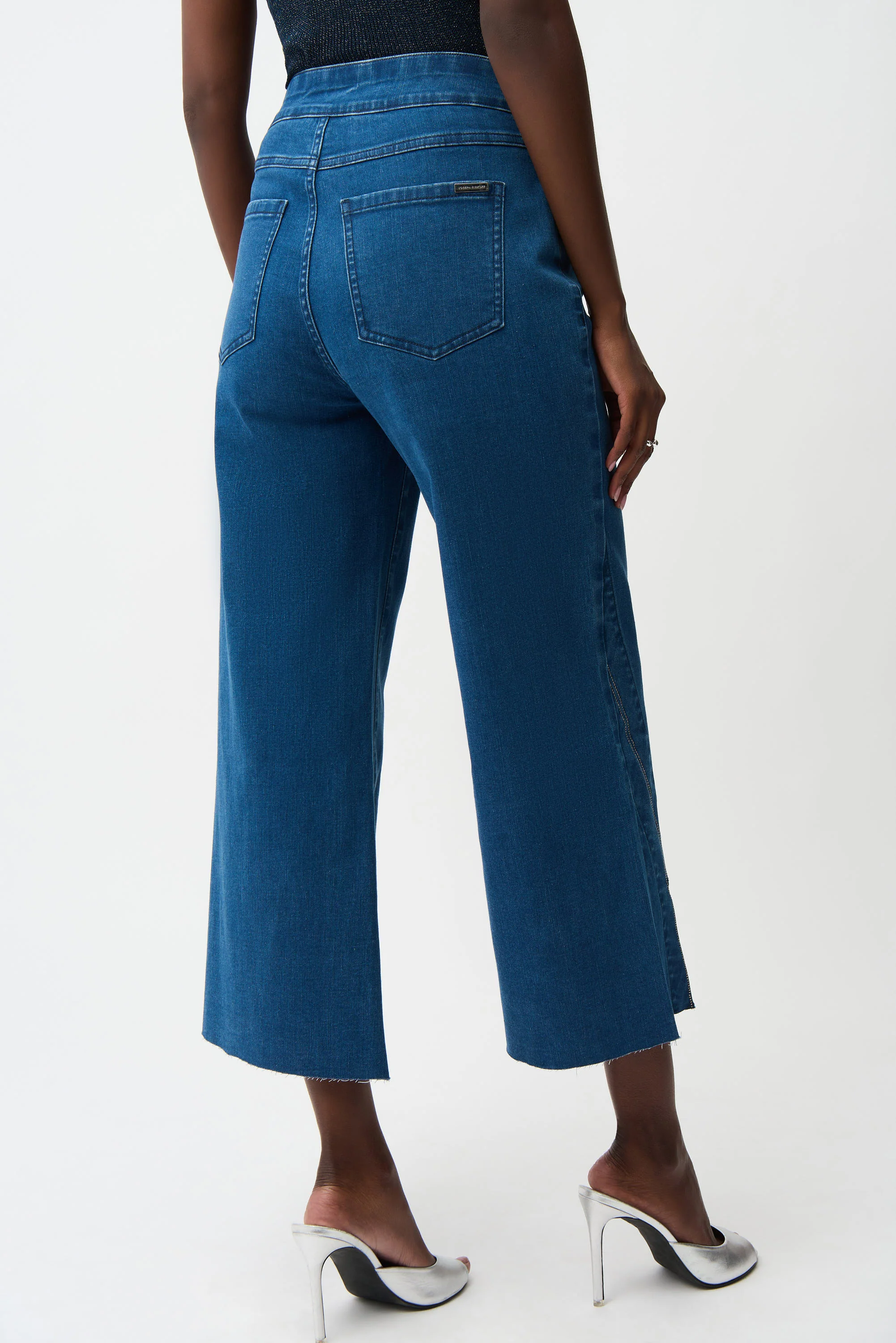 Joseph Ribkoff Culotte Jeans With Rhinestones Style 261957 - Image 4