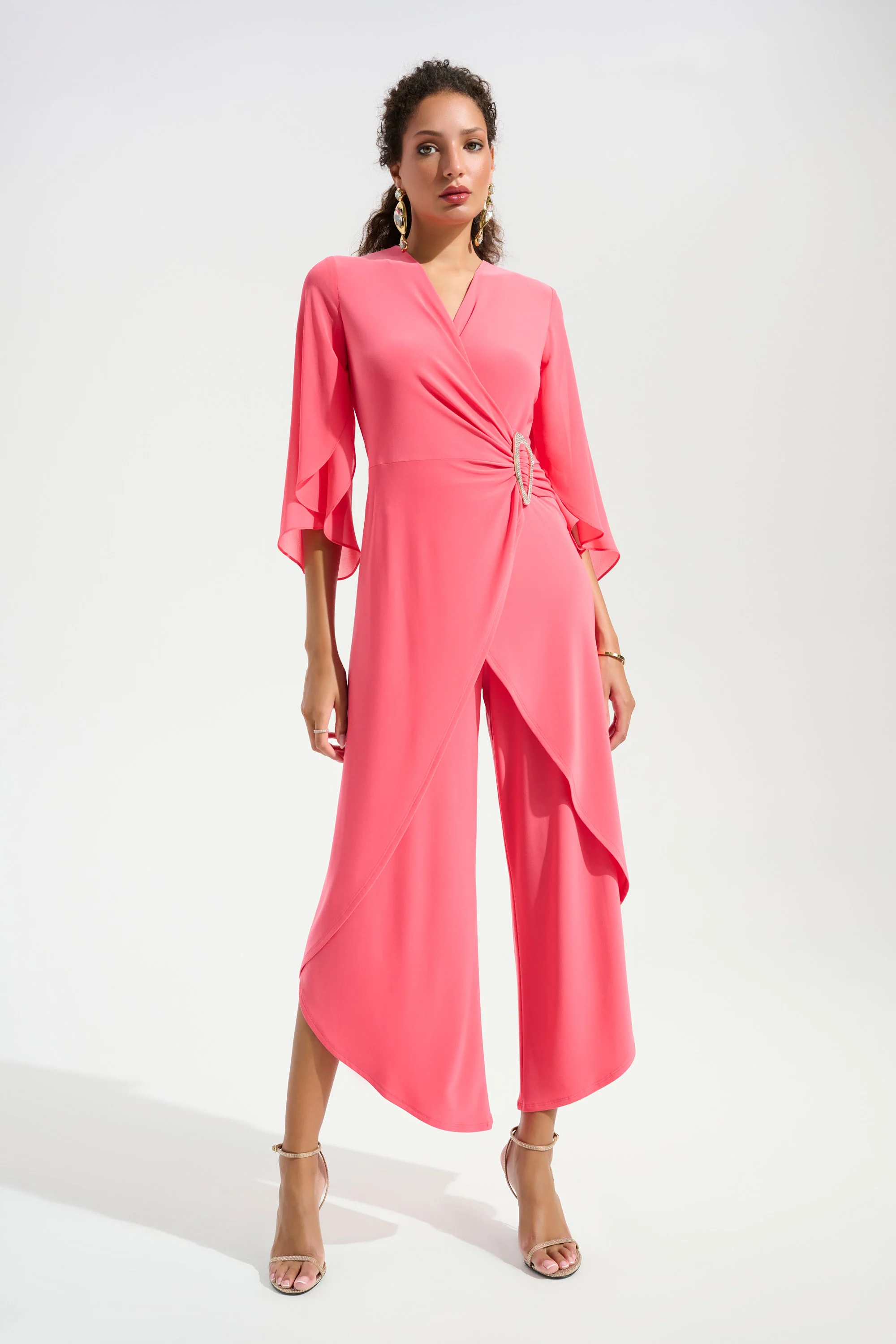 Joseph Ribkoff Culotte Jumpsuit With Chiffon Sleeves Style 261783 - Image 3