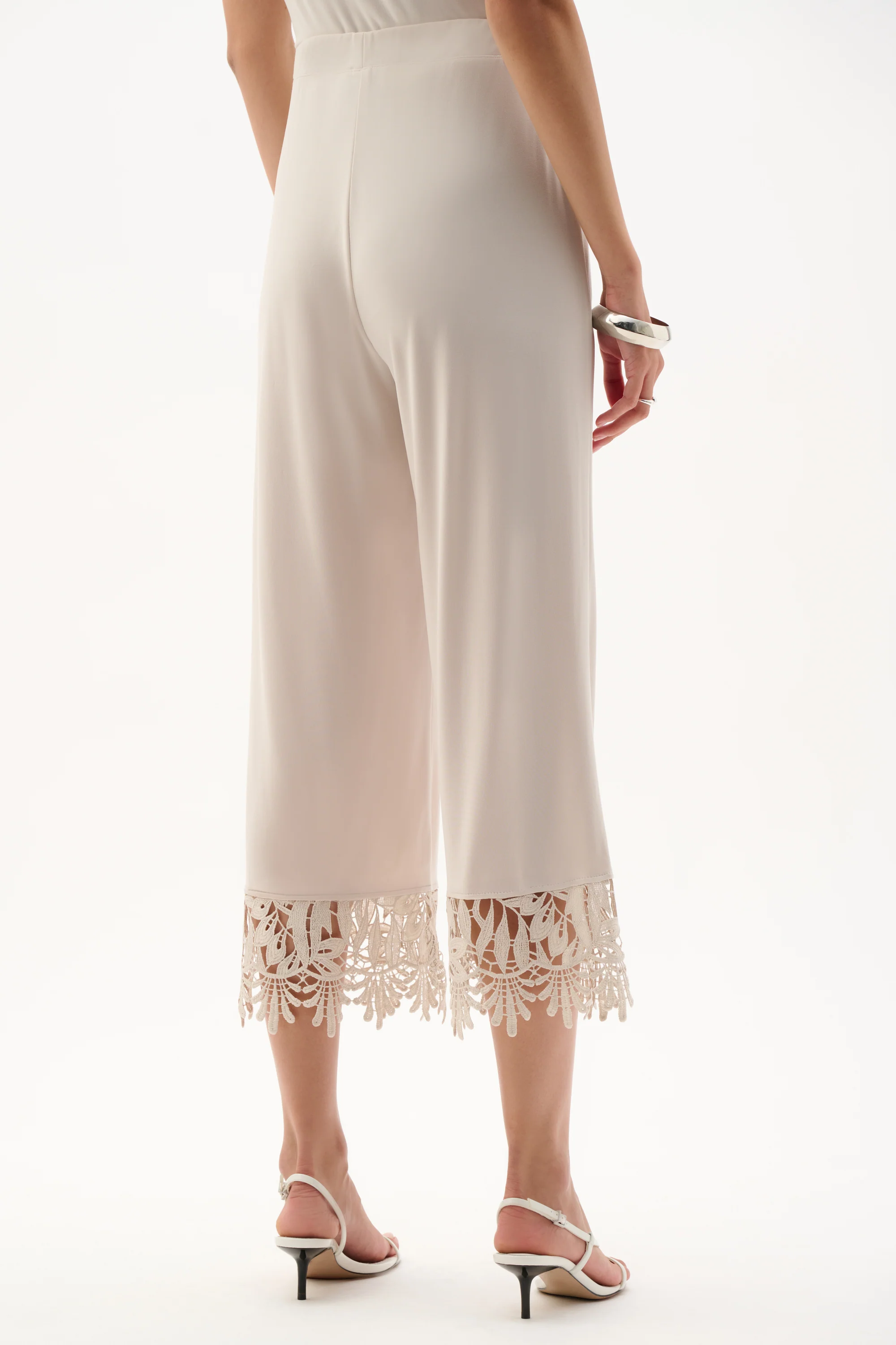 Joseph Ribkoff Culotte Pants With Guipure Lace Hem Style 262095 - Image 5
