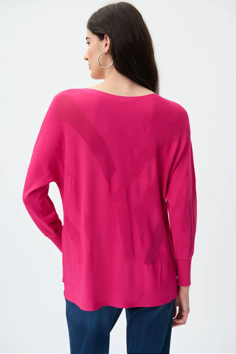 Joseph Ribkoff Dazzle Pink Knit Top Style 231950 - Image 3