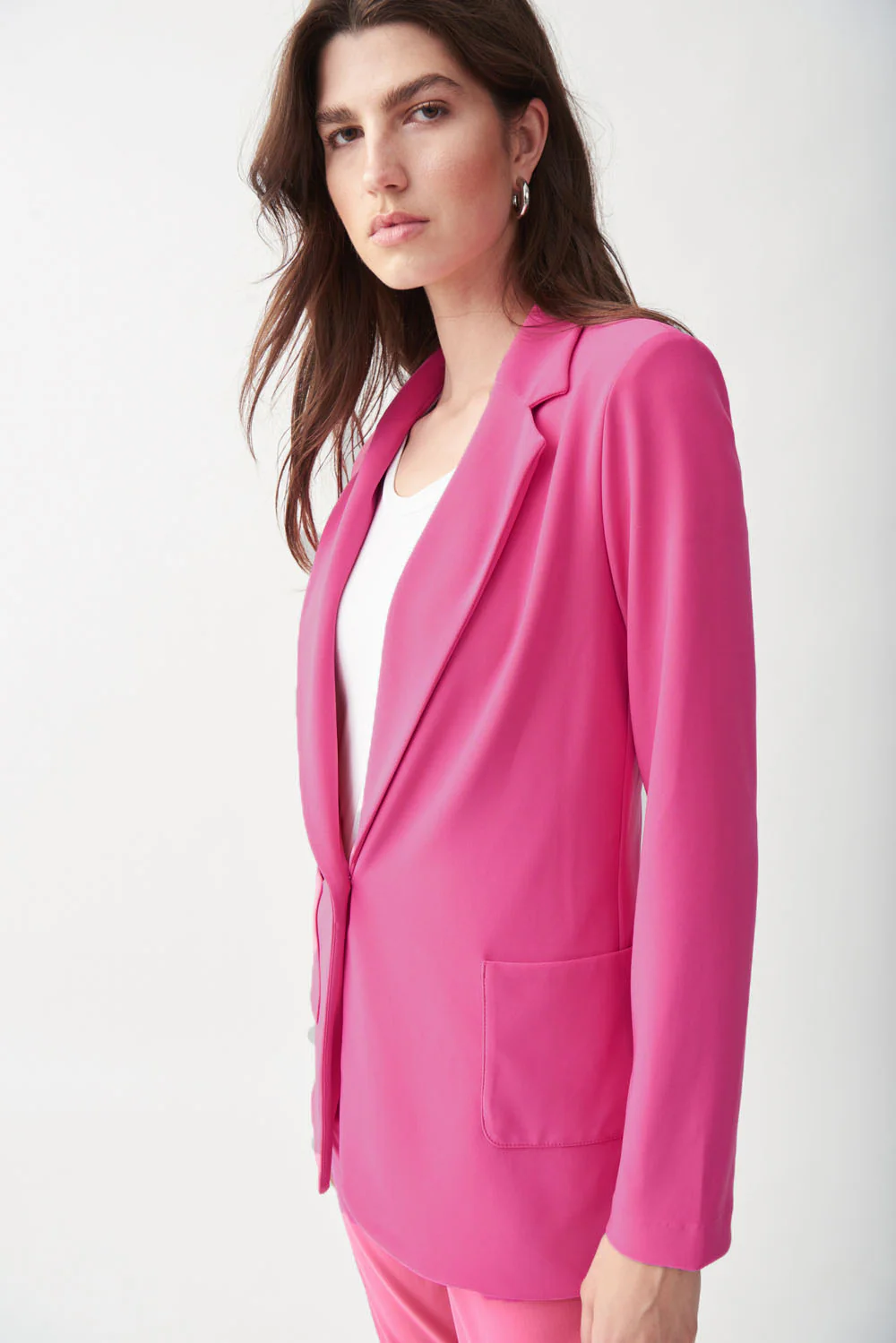 Joseph Ribkoff Dazzle Pink Single Button Blazer Style 221317 - Image 2