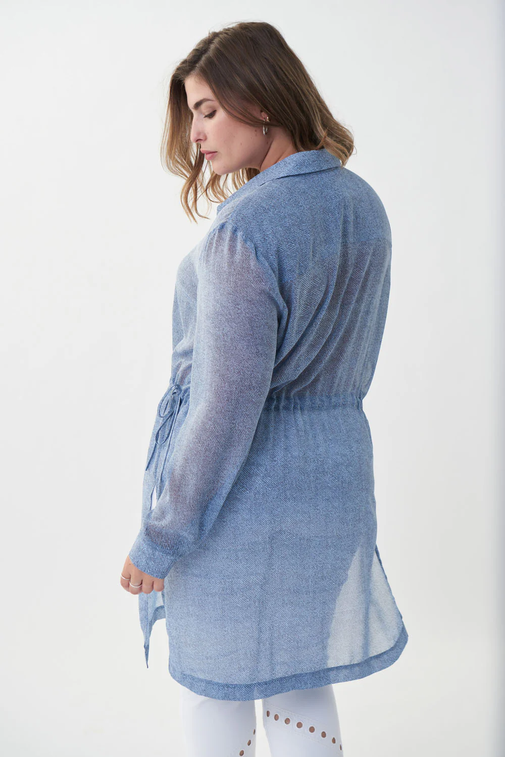 Joseph Ribkoff Denim-inspired Blouse Style 222072 - Image 2