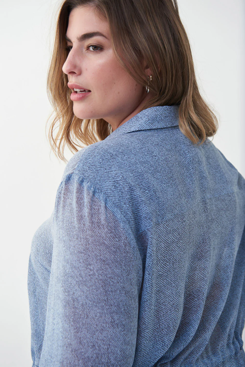 Joseph Ribkoff Denim-inspired Blouse Style 222072 - Image 3