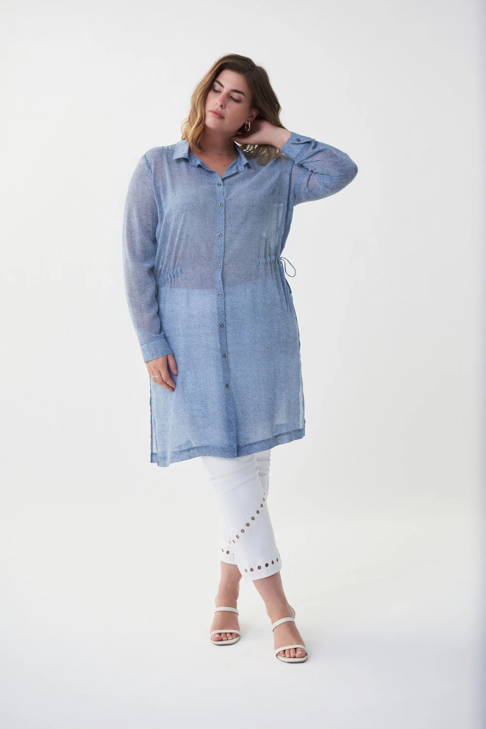 Joseph Ribkoff Denim-inspired Blouse Style 222072 - Image 4