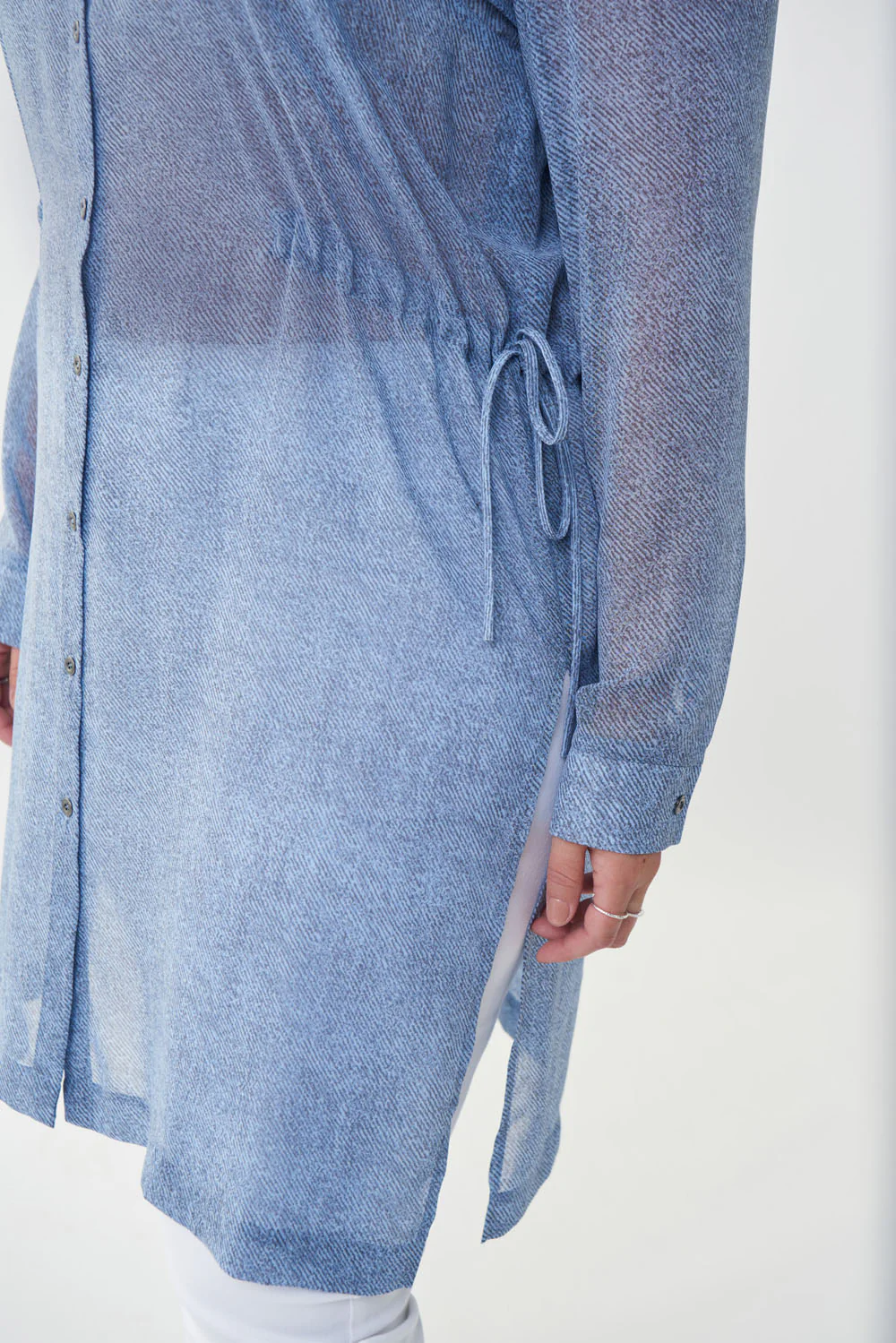 Joseph Ribkoff Denim-inspired Blouse Style 222072 - Image 6