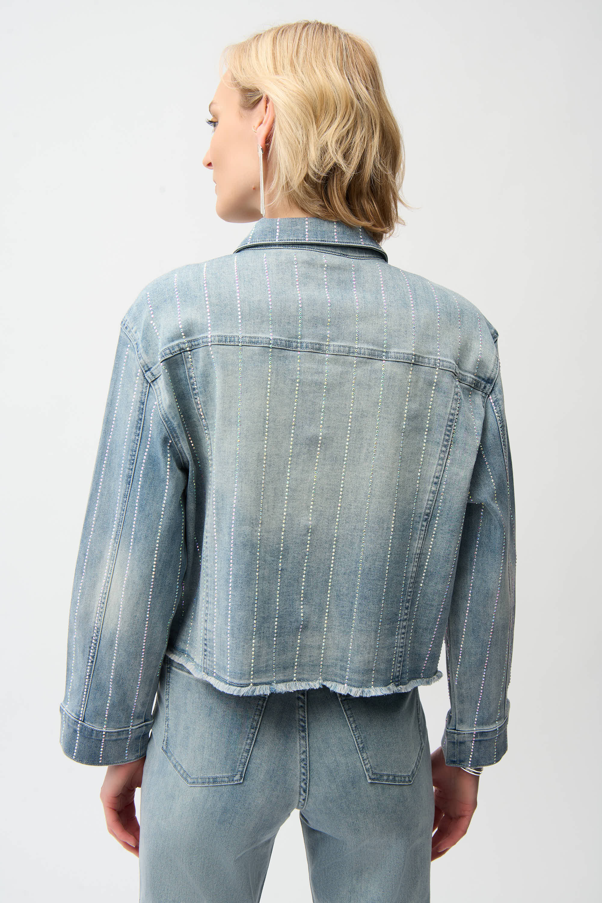 Joseph Ribkoff Denim Jacket With Rhinestones Style 261958 - Image 5