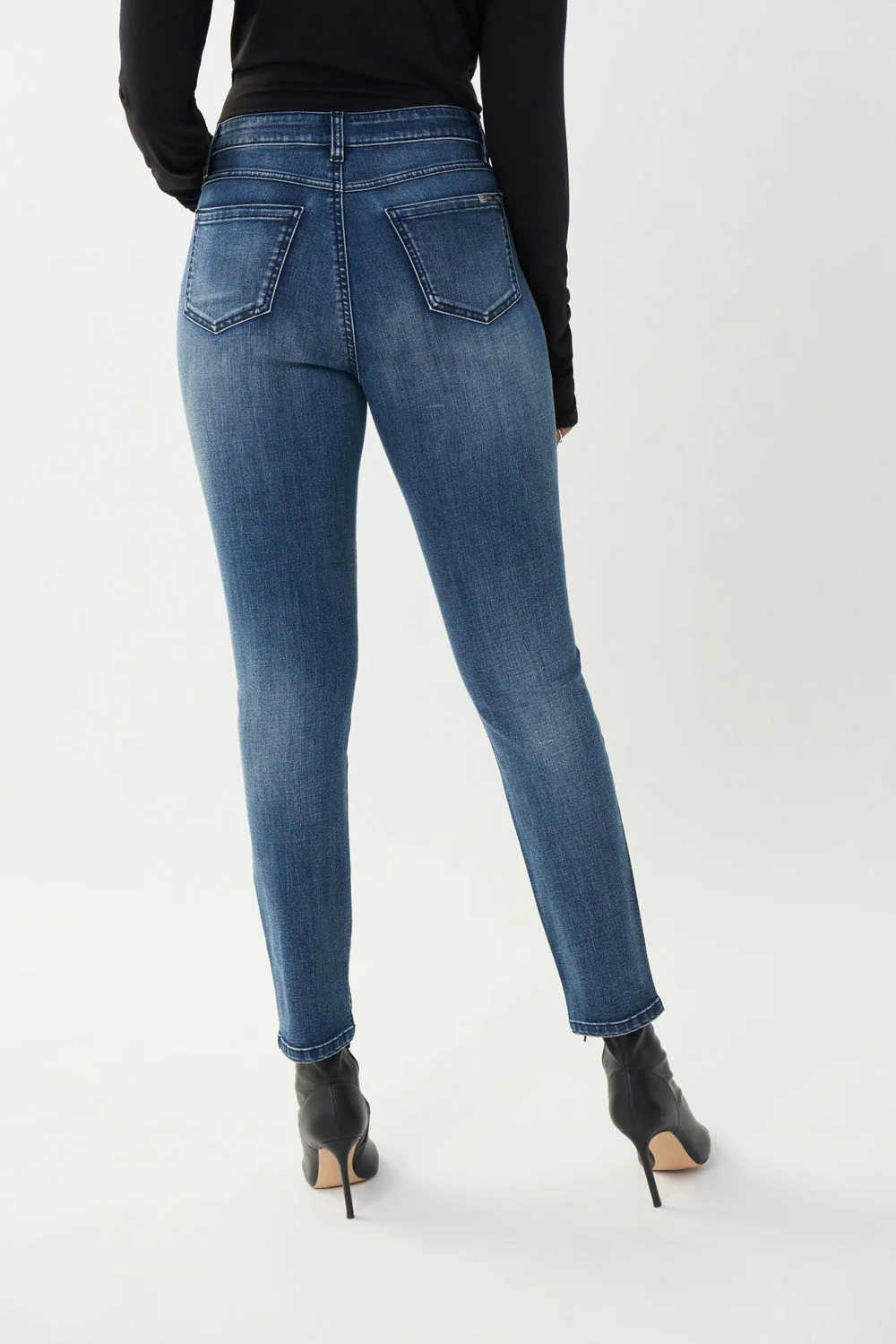 Joseph Ribkoff Denim Medium Blue Embellished Front Jeans Style 223935 - Image 4