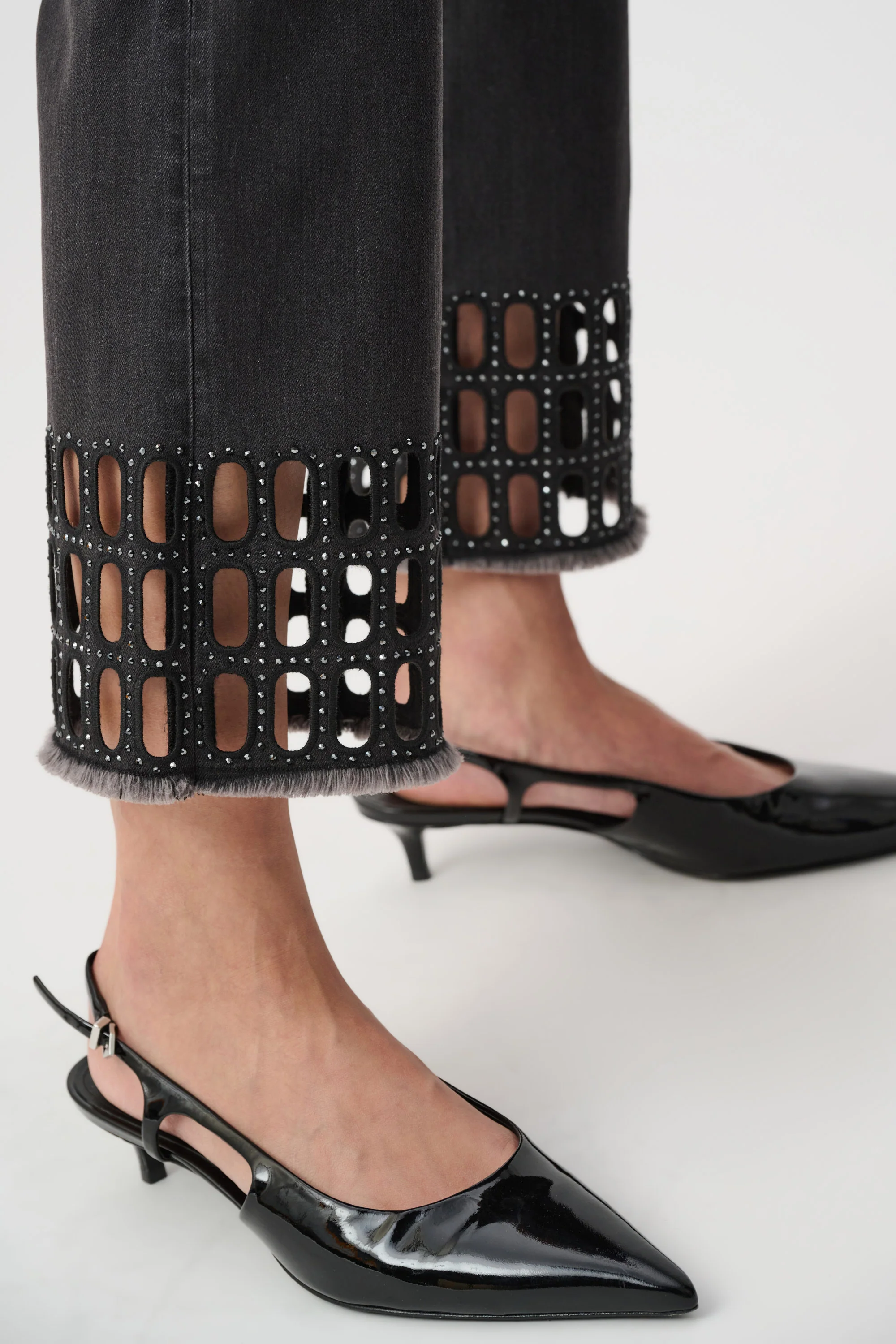 Joseph Ribkoff Straight Classic Jeans With Rhinestone Detail Style 263905 - Image 4