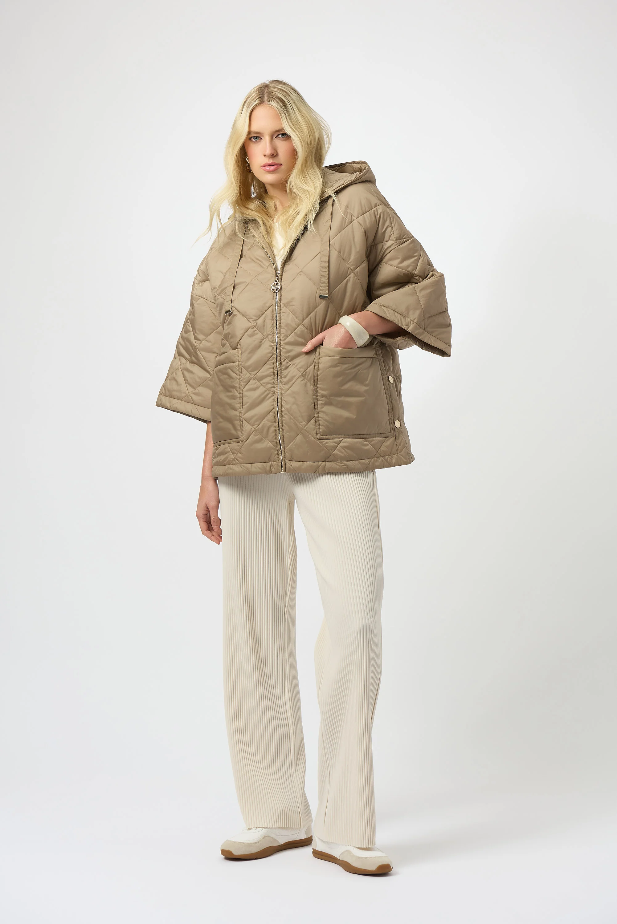 Joseph Ribkoff Diamond Quilt Hooded Jacket Style 254914 - Image 5