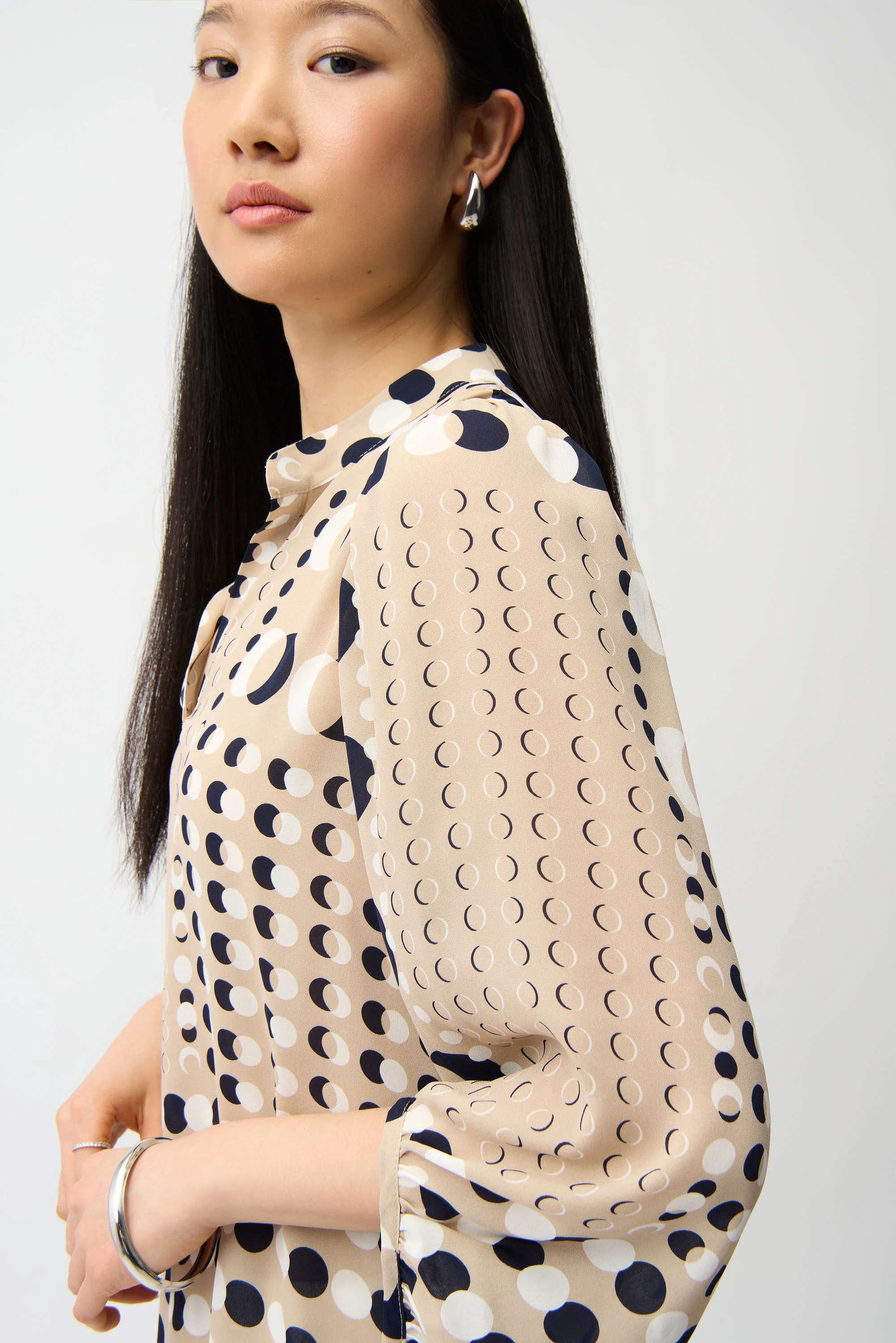 Joseph Ribkoff Dot Print Boxy Tunic Style 261099 - Image 3