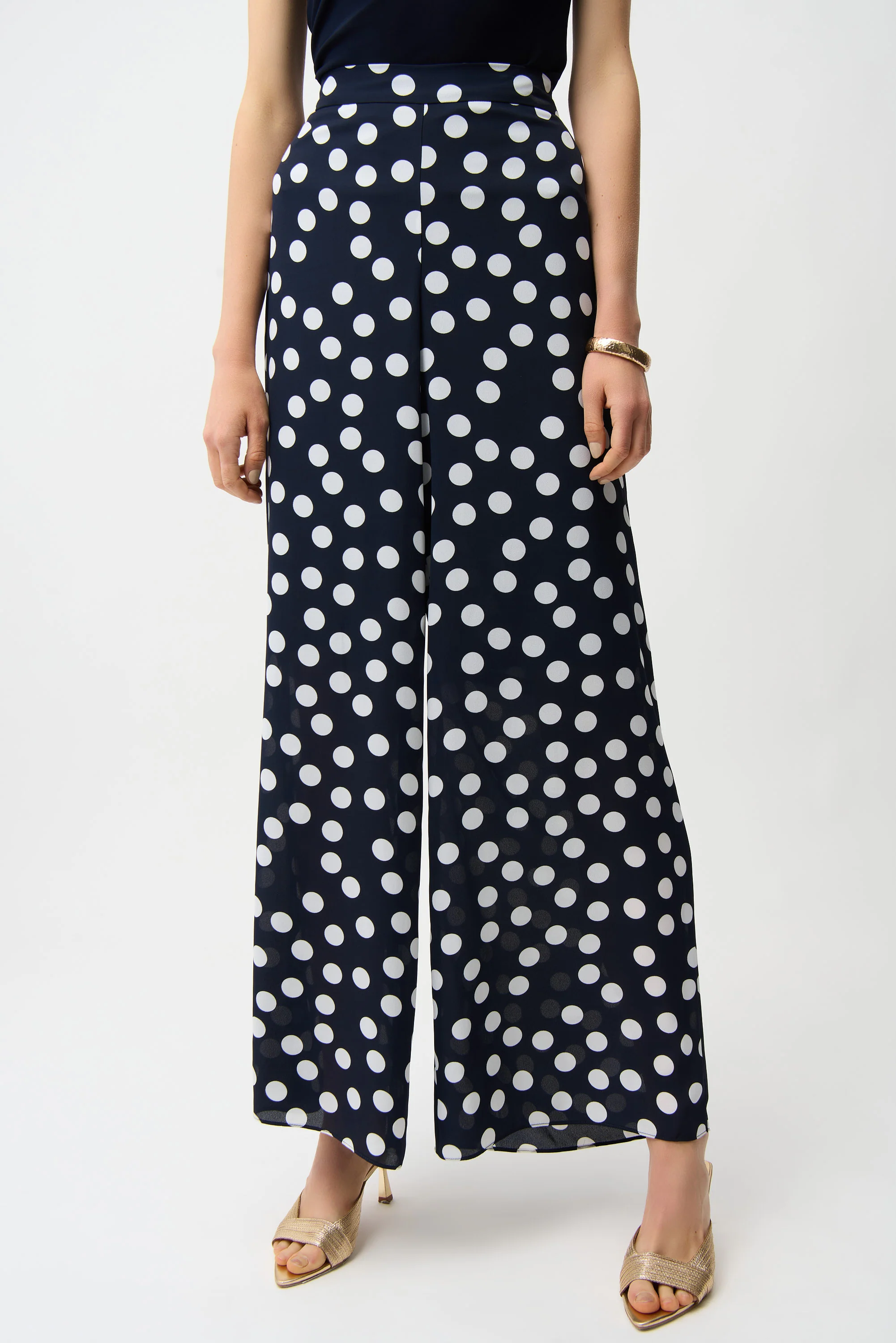 Joseph Ribkoff Dot Print Wide Leg Pants Style 261305