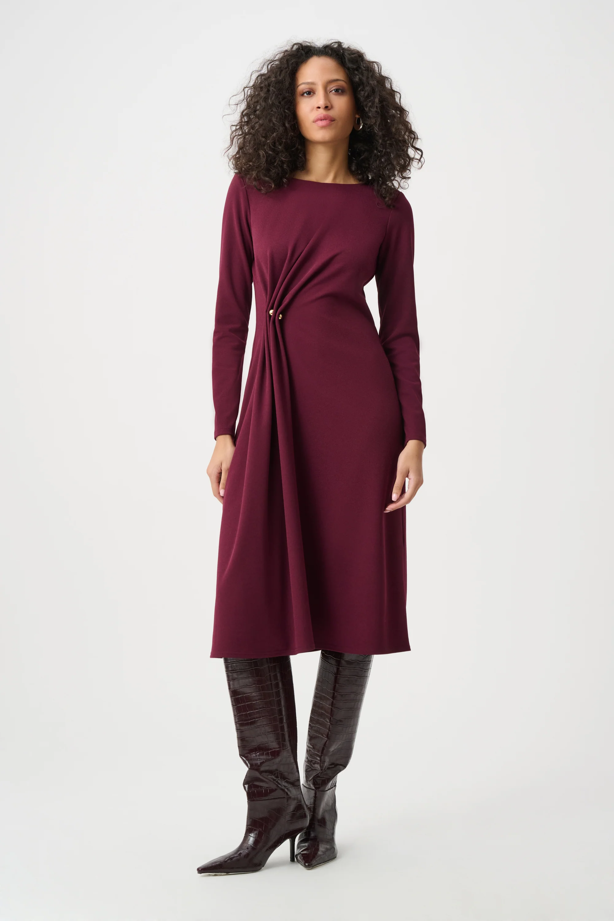 Joseph Ribkoff Draped Front Sheath Dress Style 263178 - Image 3