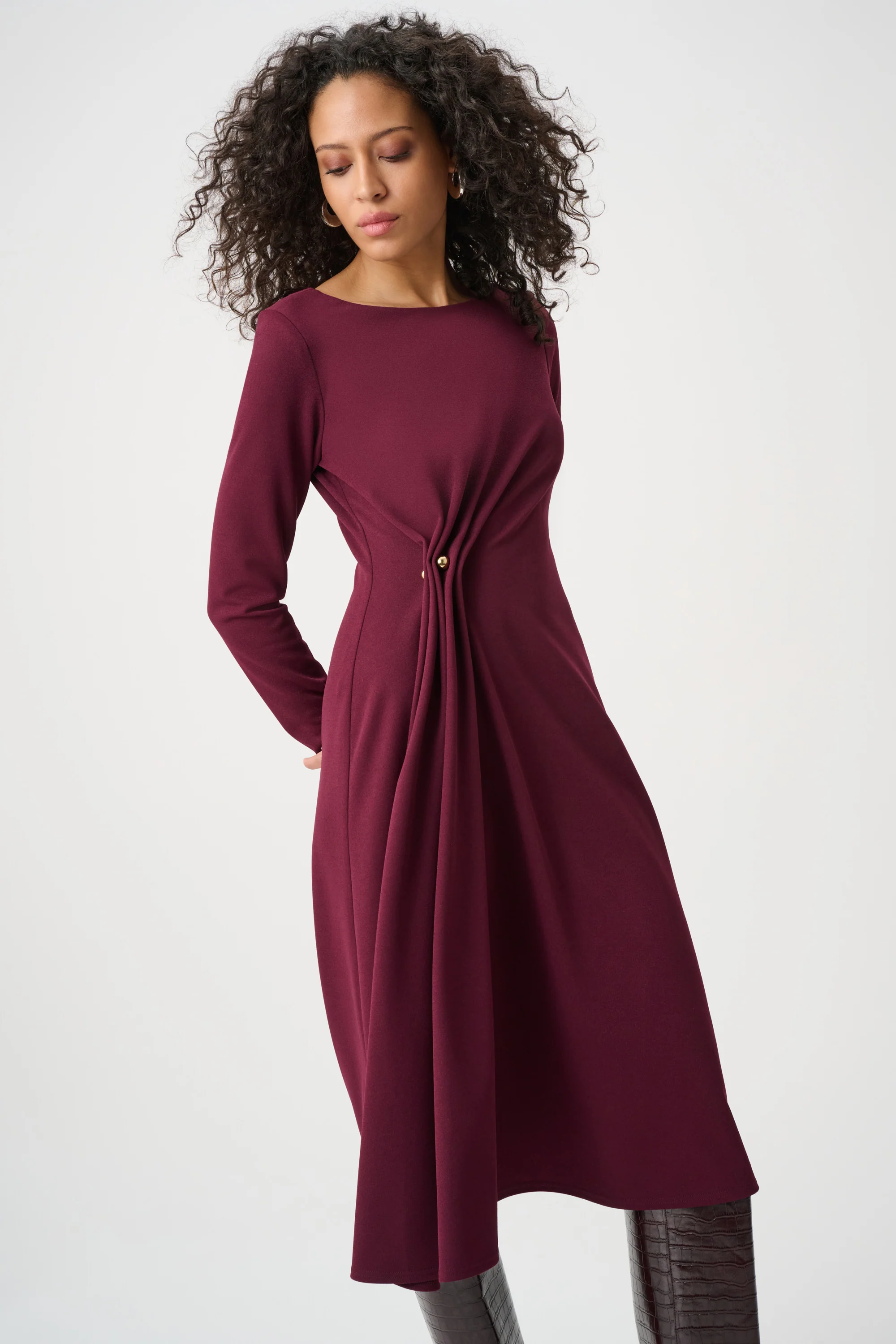 Joseph Ribkoff Draped Front Sheath Dress Style 263178 - Image 4