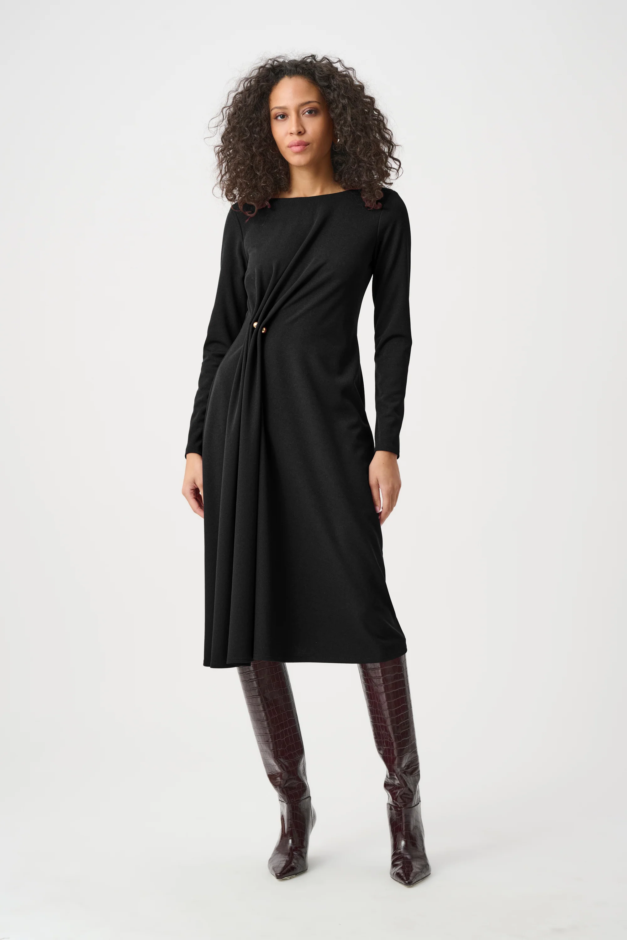 Joseph Ribkoff Draped Front Sheath Dress Style 263178 - Image 7