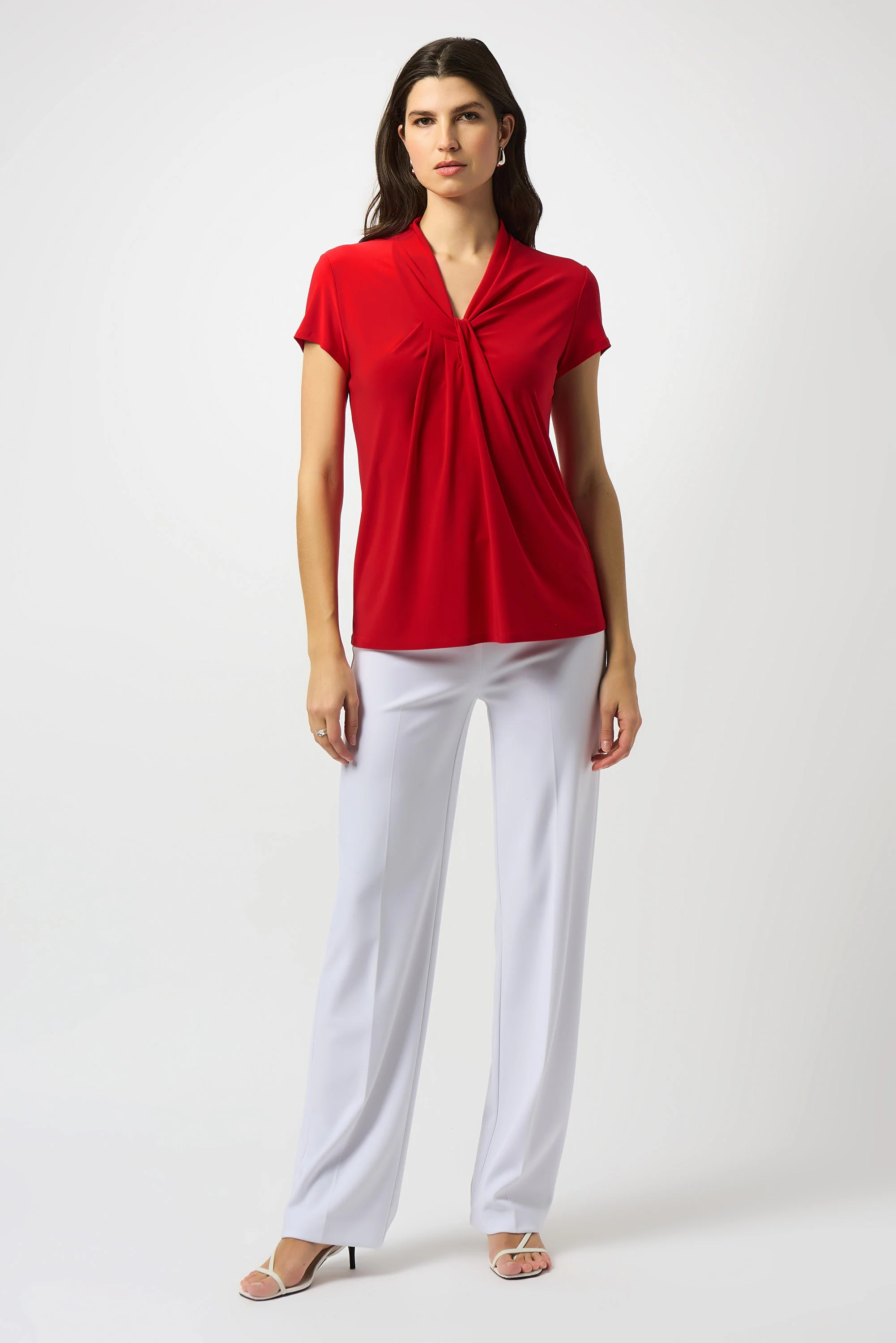 Joseph Ribkoff Draped Neckline Straight Top Style 251230 - Image 11