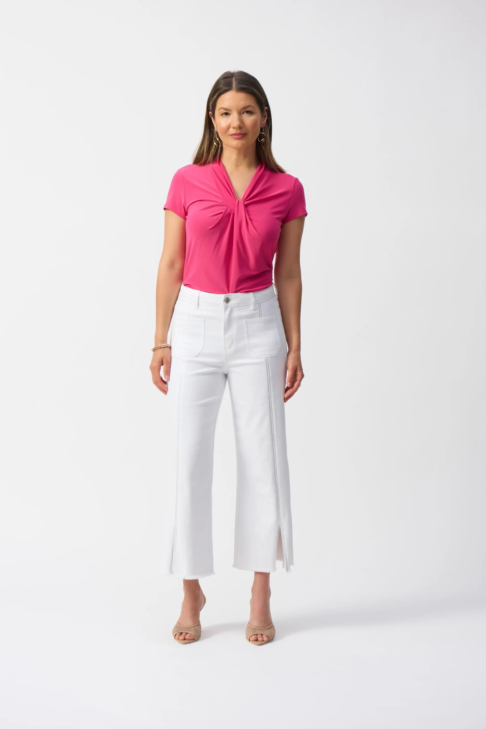 Joseph Ribkoff Draped Neckline Straight Top Style 251230 - Image 5