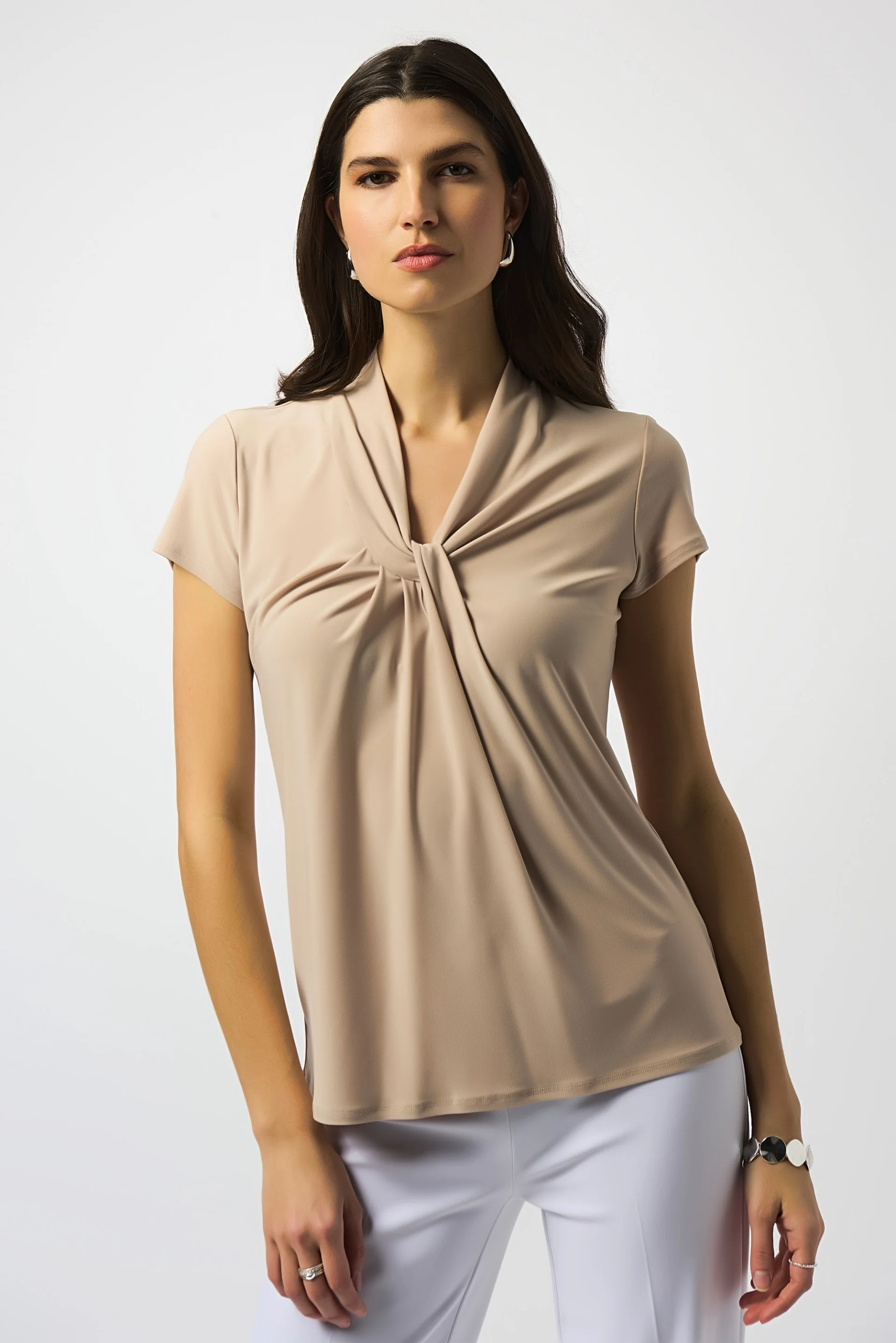 Joseph Ribkoff Draped Neckline Straight Top Style 251230 - Image 6