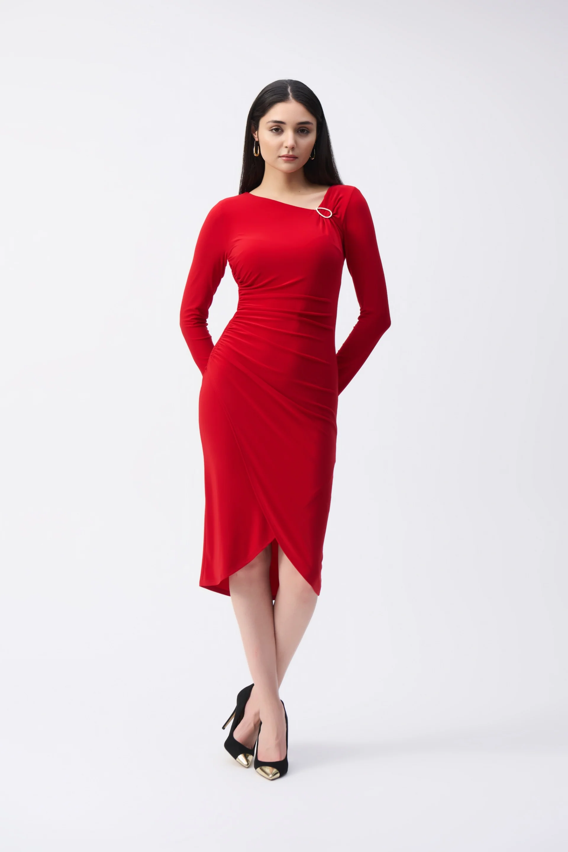 Joseph Ribkoff Draped Sheath Dress Style 243169 - Image 6