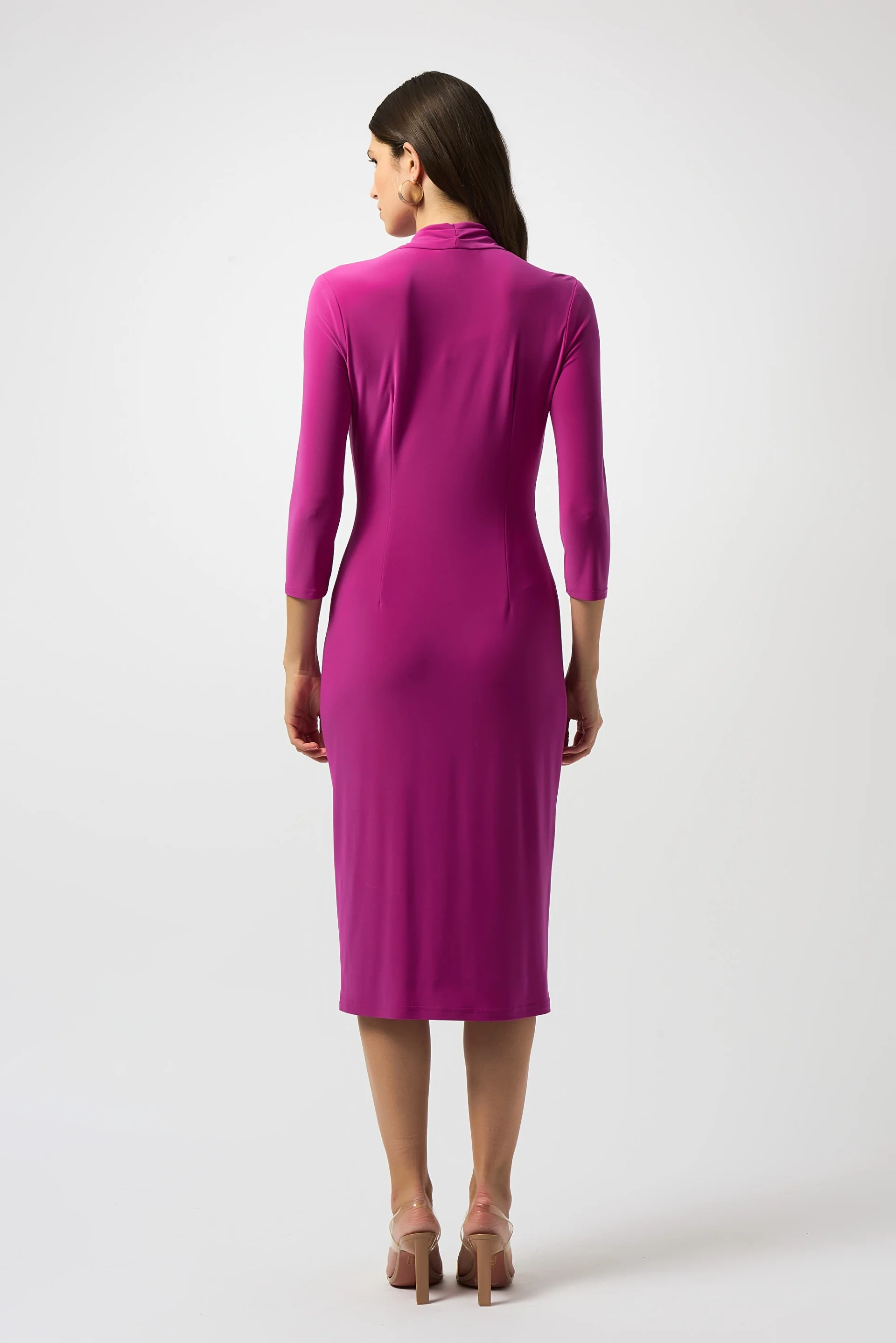 Joseph Ribkoff Draped Wrap Dress Style 251275 - Image 3
