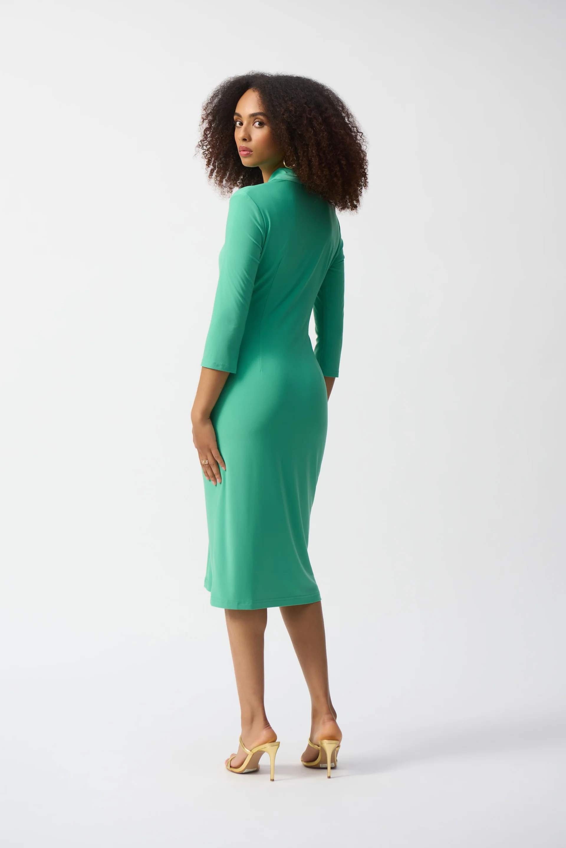 Joseph Ribkoff Draped Wrap Dress Style 251275 - Image 7