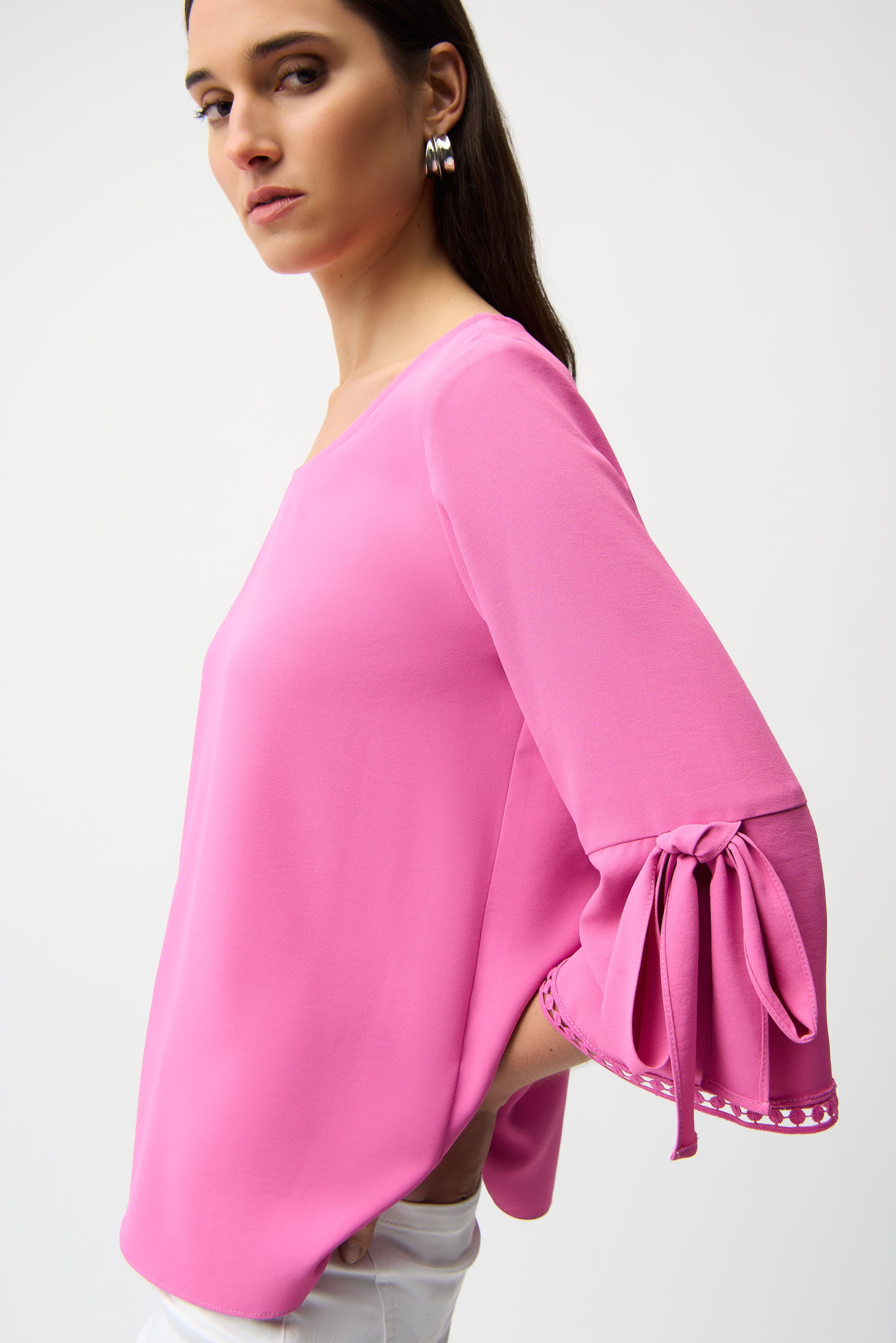 Joseph Ribkoff Eggshell Trapeze Top With Bell Sleeves Style 261070 - Image 3