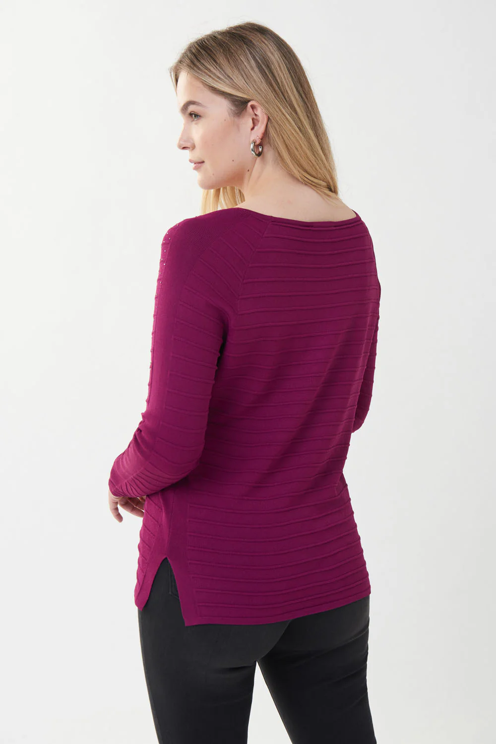Joseph Ribkoff Embellished Vineyard Knit Top Style 223955 - Image 4