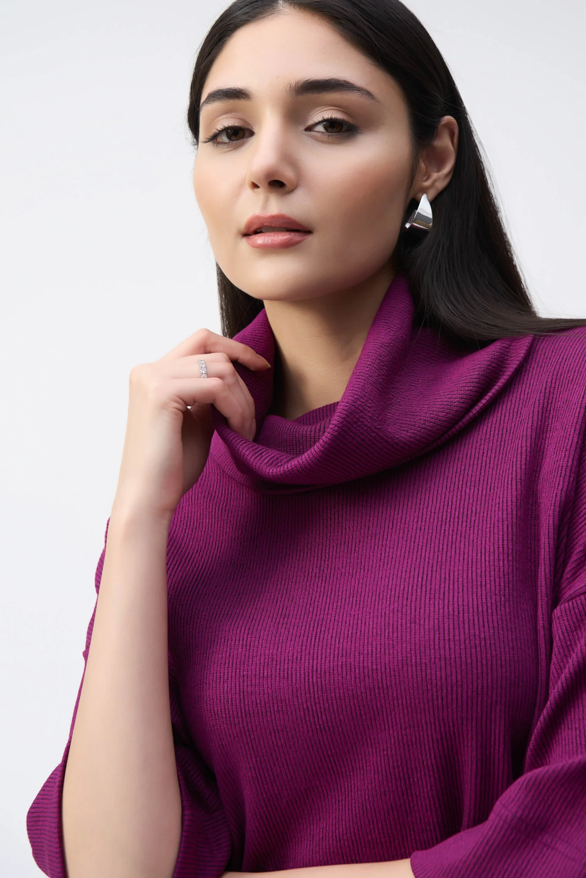Joseph Ribkoff Empress/Black Long Boxy Top Style 243165 - Image 3