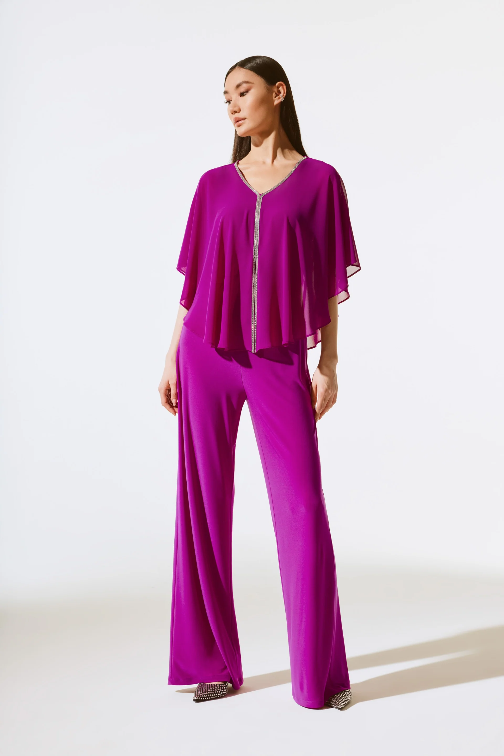 Joseph Ribkoff Empress Chiffon Poncho Top Style 243707 - Image 5
