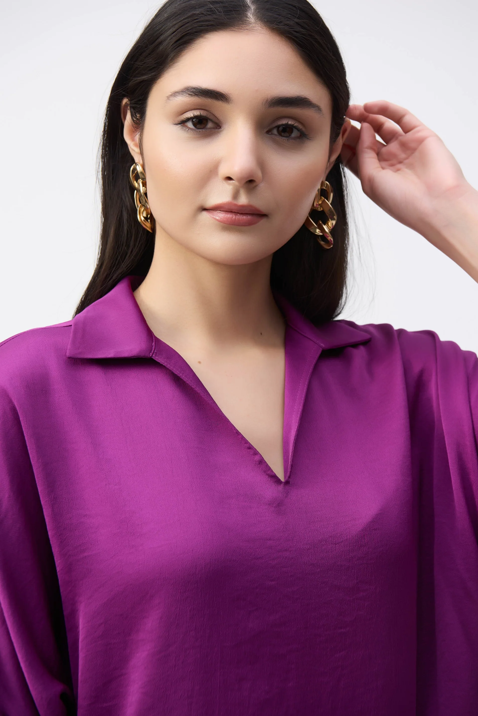 Joseph Ribkoff Empress Satin Boxy Top Style 243183 - Image 3