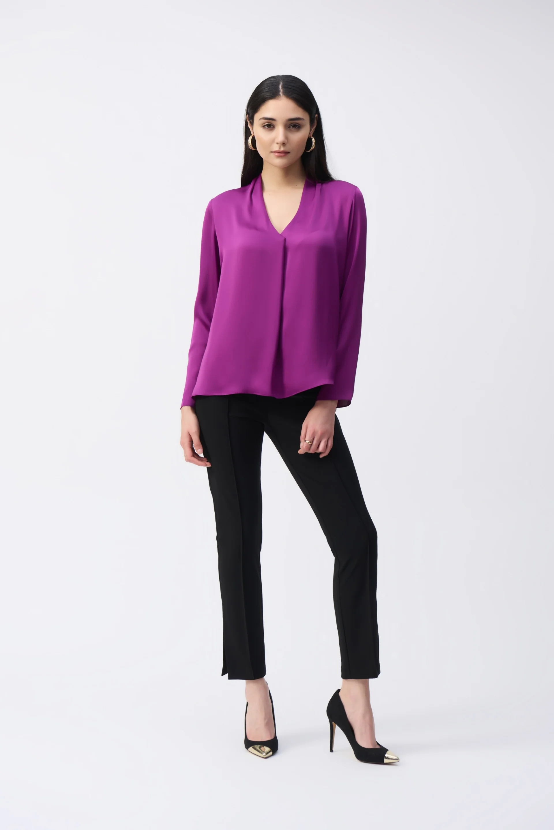 Joseph Ribkoff Empress Satin Straight Top Style 243057 - Image 4