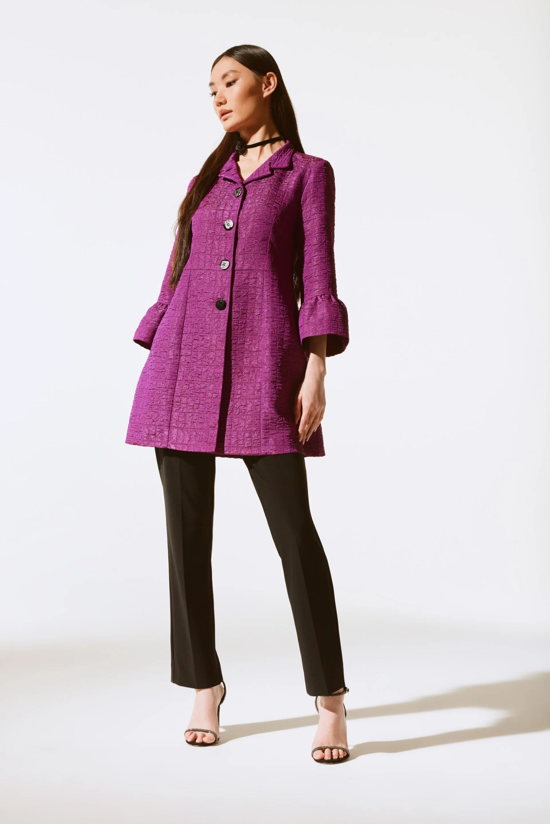Joseph Ribkoff Empress Textured Jacquard Coat Style 243738 - Image 4