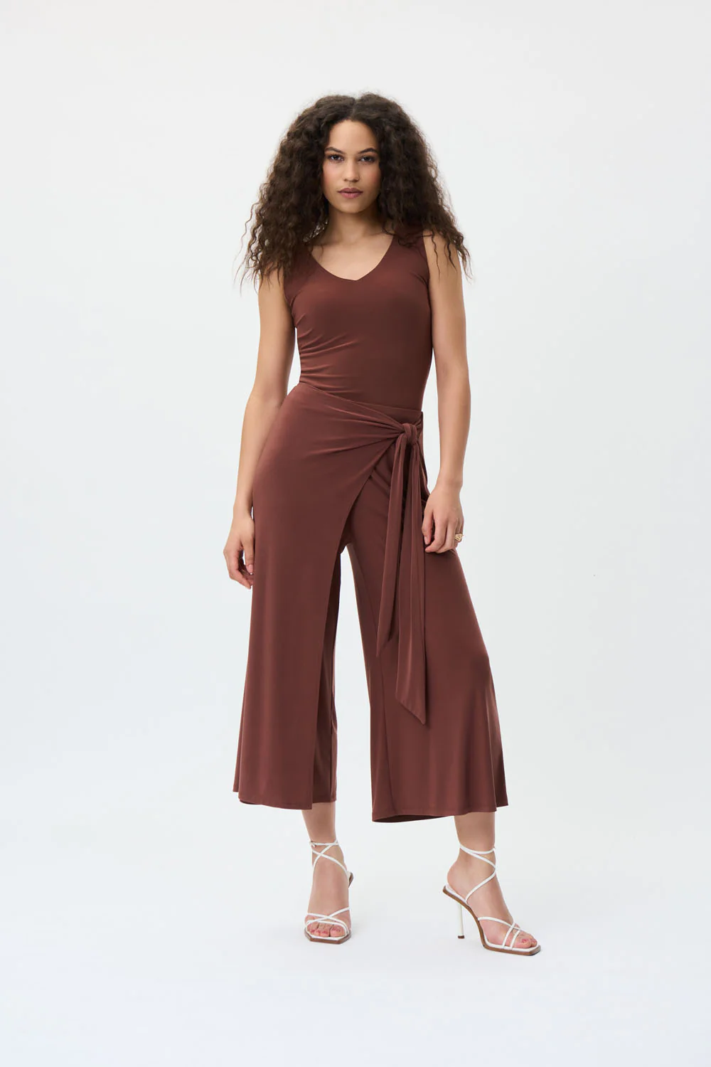 Joseph Ribkoff Espresso Wide Leg High-Wasted Pants Style 231140 - Image 4