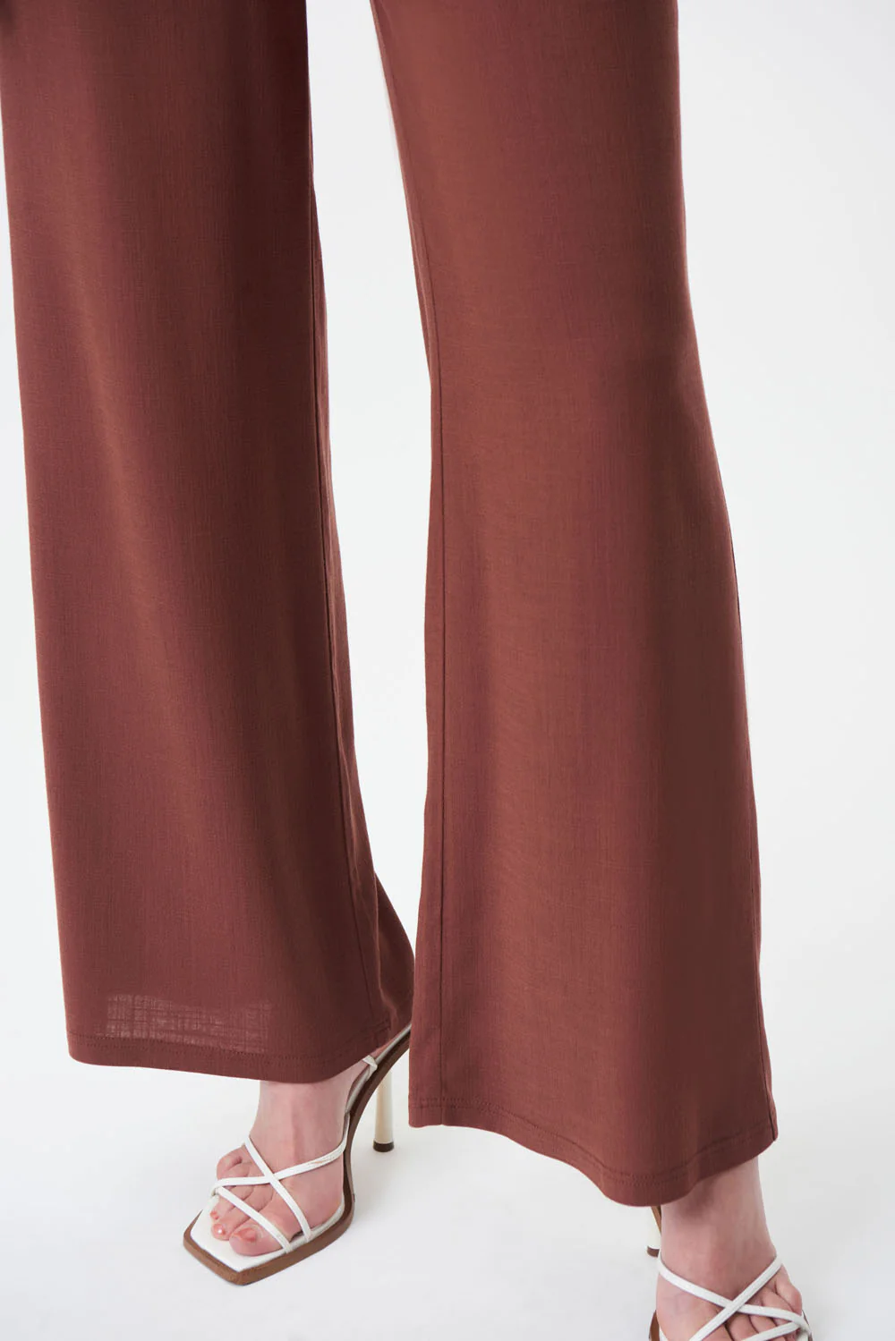 Joseph Ribkoff Espresso Wide-Legged Shirred Woven Pants Style 232105 - Image 3