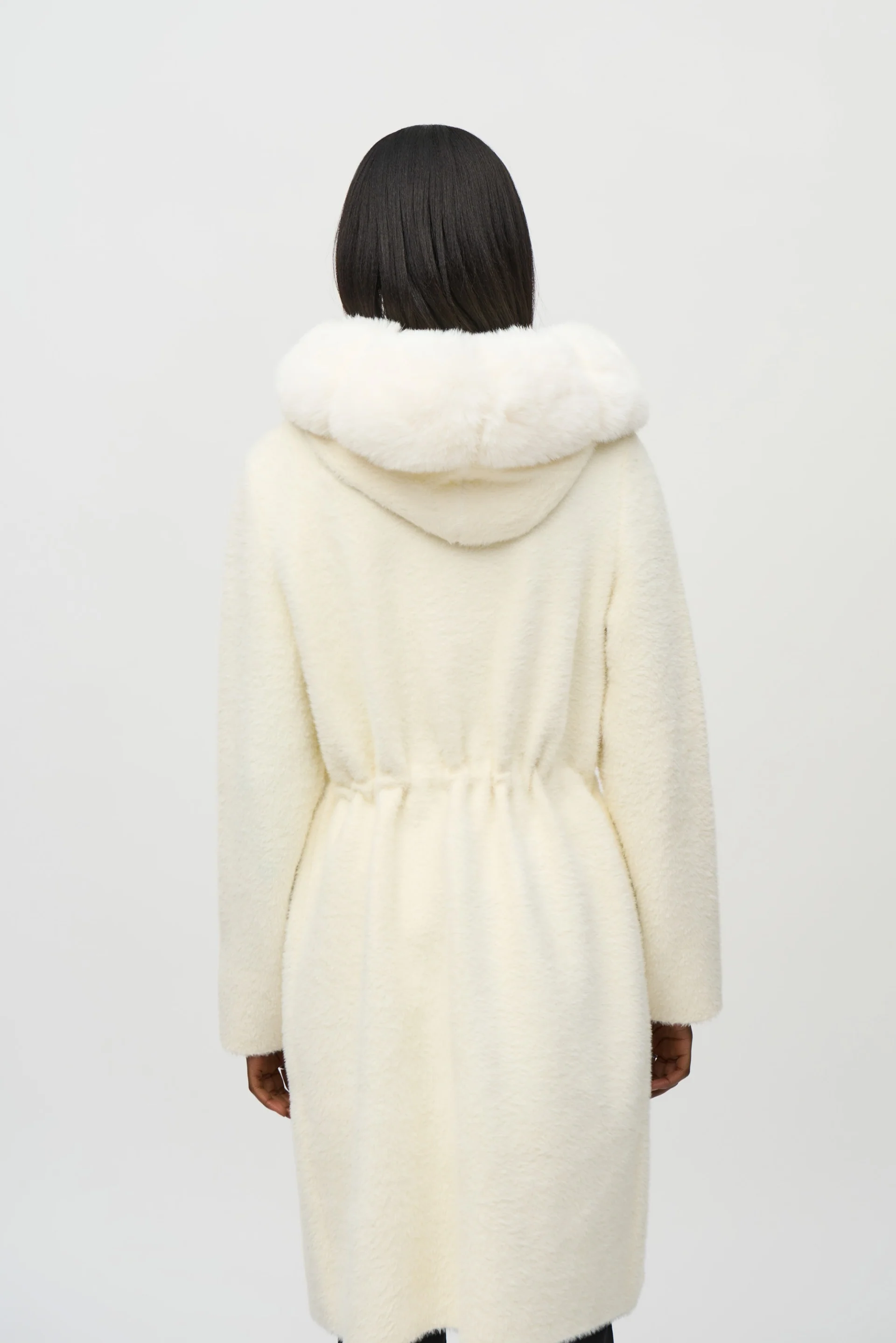 Joseph Ribkoff Faux Fur Hooded Coat Style 244929 - Image 6
