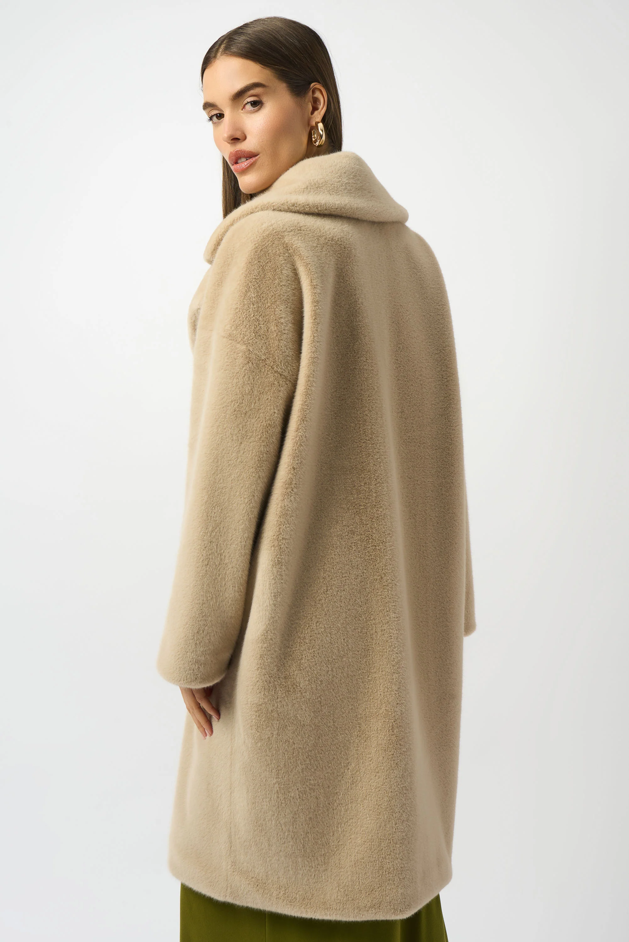 Joseph Ribkoff Faux Fur Straight Coat Style 243902F25 - Image 6