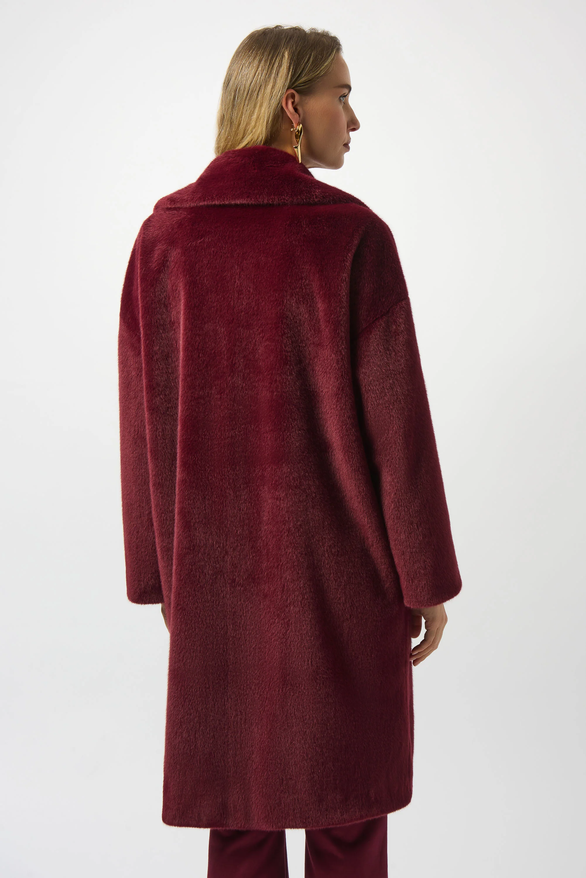Joseph Ribkoff Faux Fur Straight Coat Style 243902F25 - Image 9