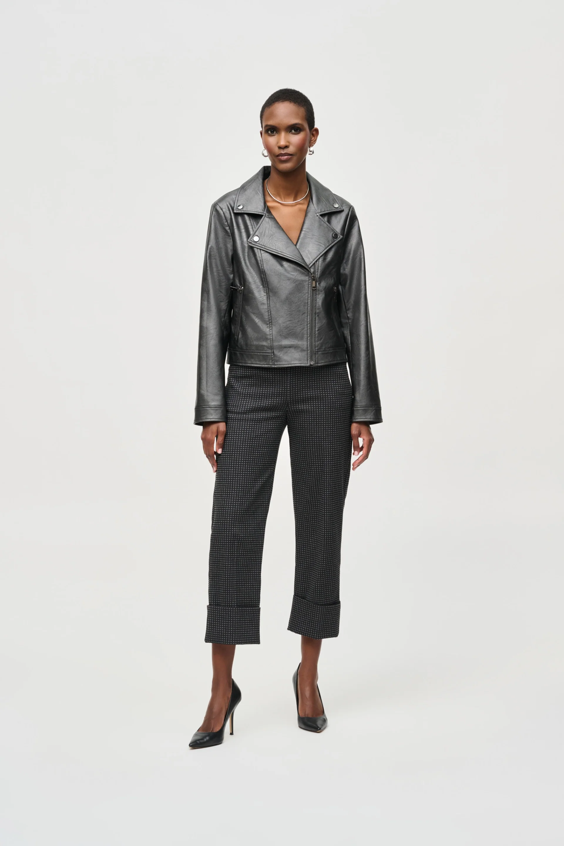 Joseph Ribkoff Faux Leather Biker Jacket Style 234902 - Image 2