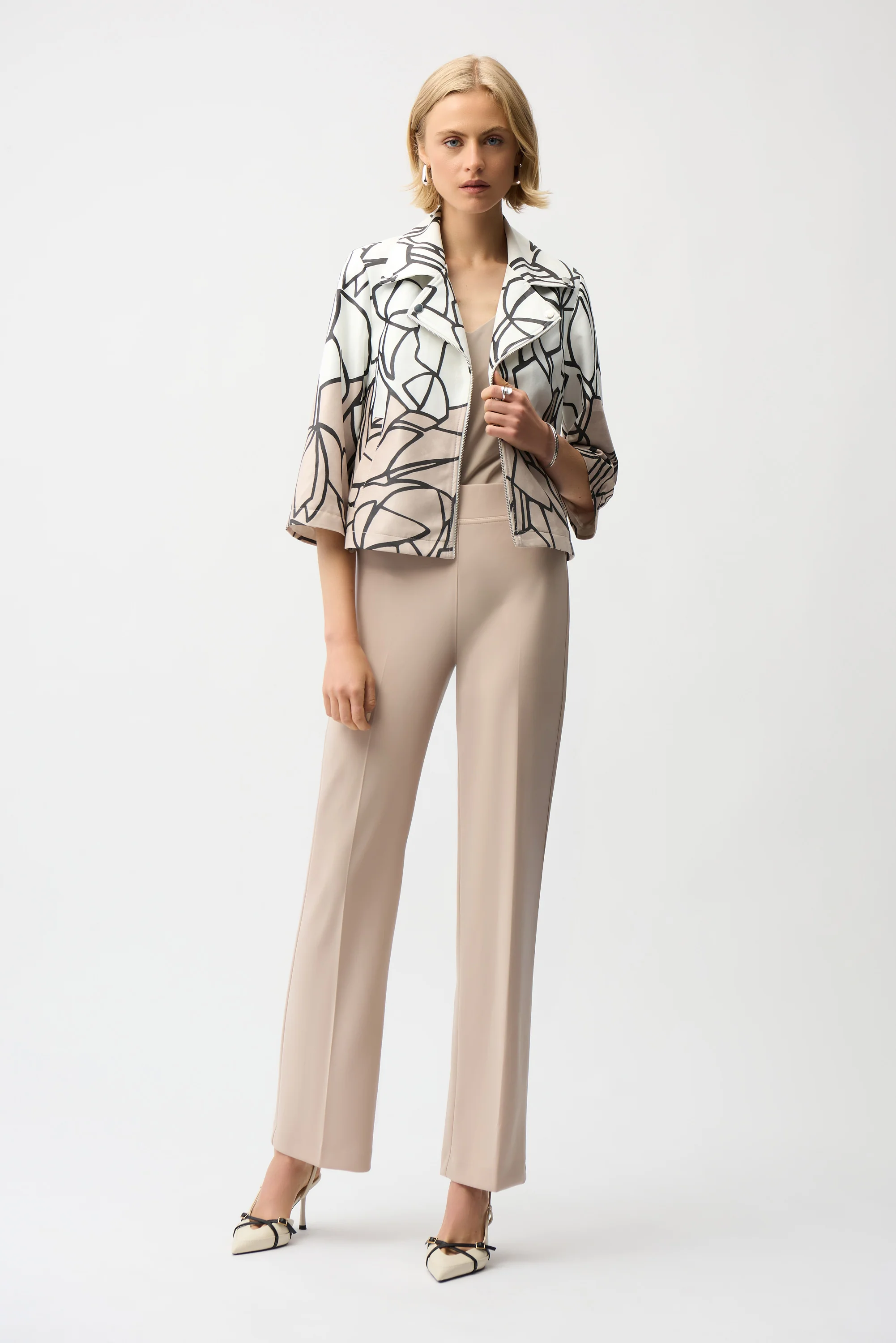 Joseph Ribkoff Faux Suede Abstract Print Swing Jacket Style 261908 - Image 2