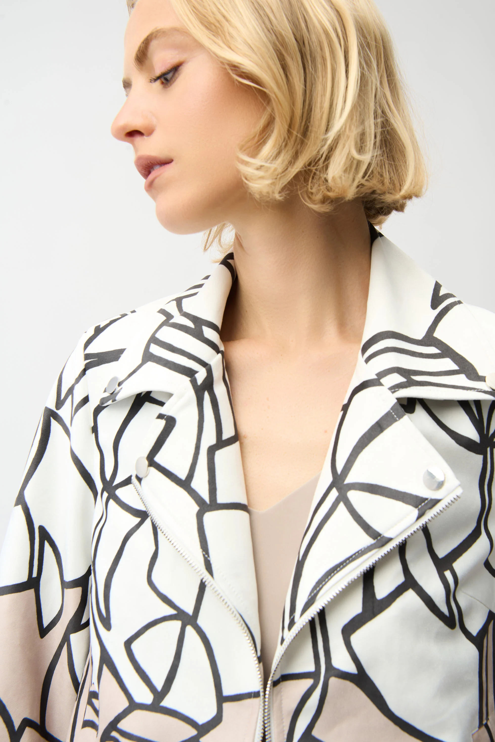 Joseph Ribkoff Faux Suede Abstract Print Swing Jacket Style 261908 - Image 3