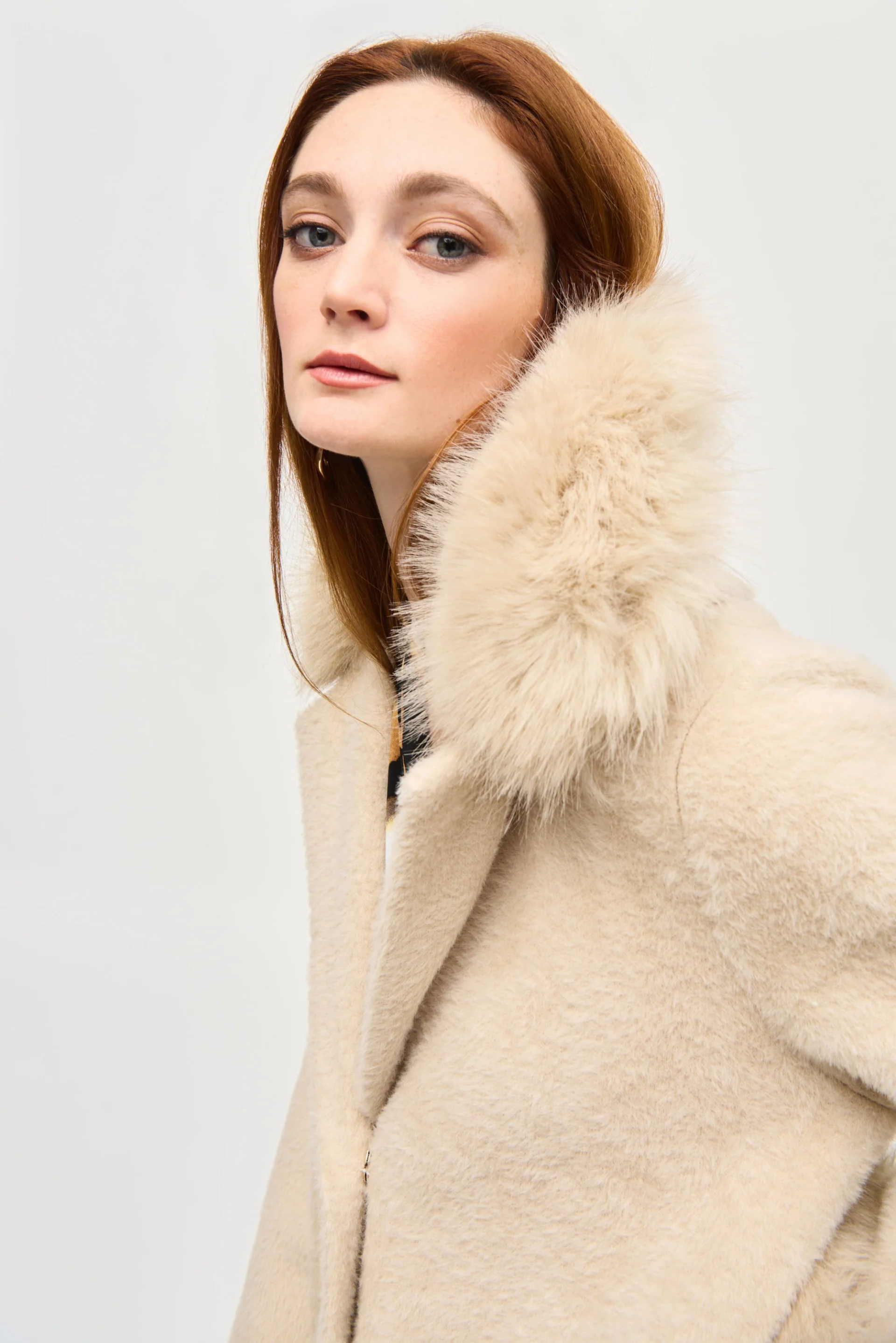 Joseph Ribkoff Feather Yarn Faux Fur Coat Style 243923 - Image 16