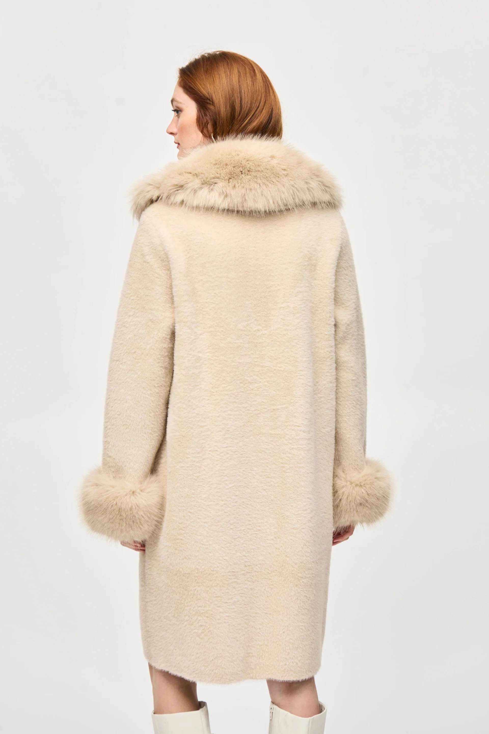 Joseph Ribkoff Feather Yarn Faux Fur Coat Style 243923 - Image 17
