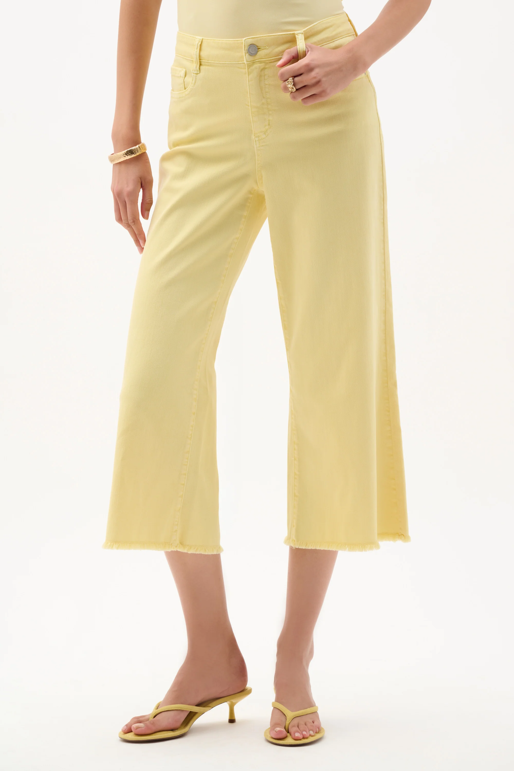 Joseph Ribkoff Featherweave Denim Wide Leg Cropped Jeans Style 262918