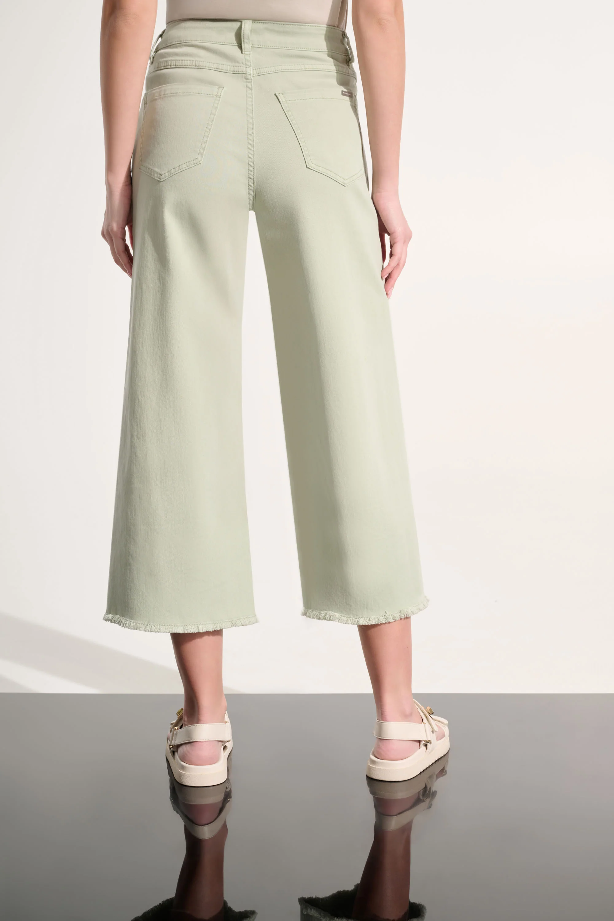 Joseph Ribkoff Featherweave Denim Wide Leg Cropped Jeans Style 262918 - Image 8