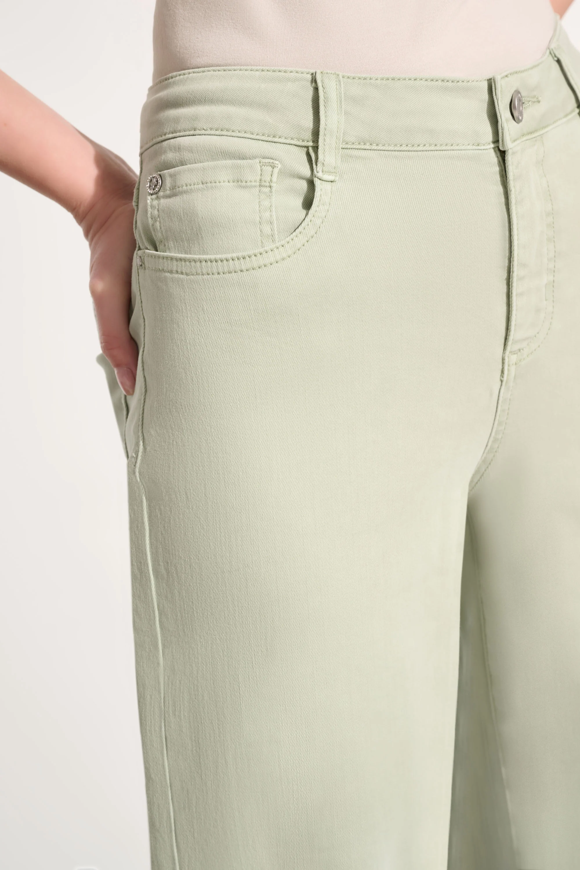 Joseph Ribkoff Featherweave Denim Wide Leg Cropped Jeans Style 262918 - Image 9